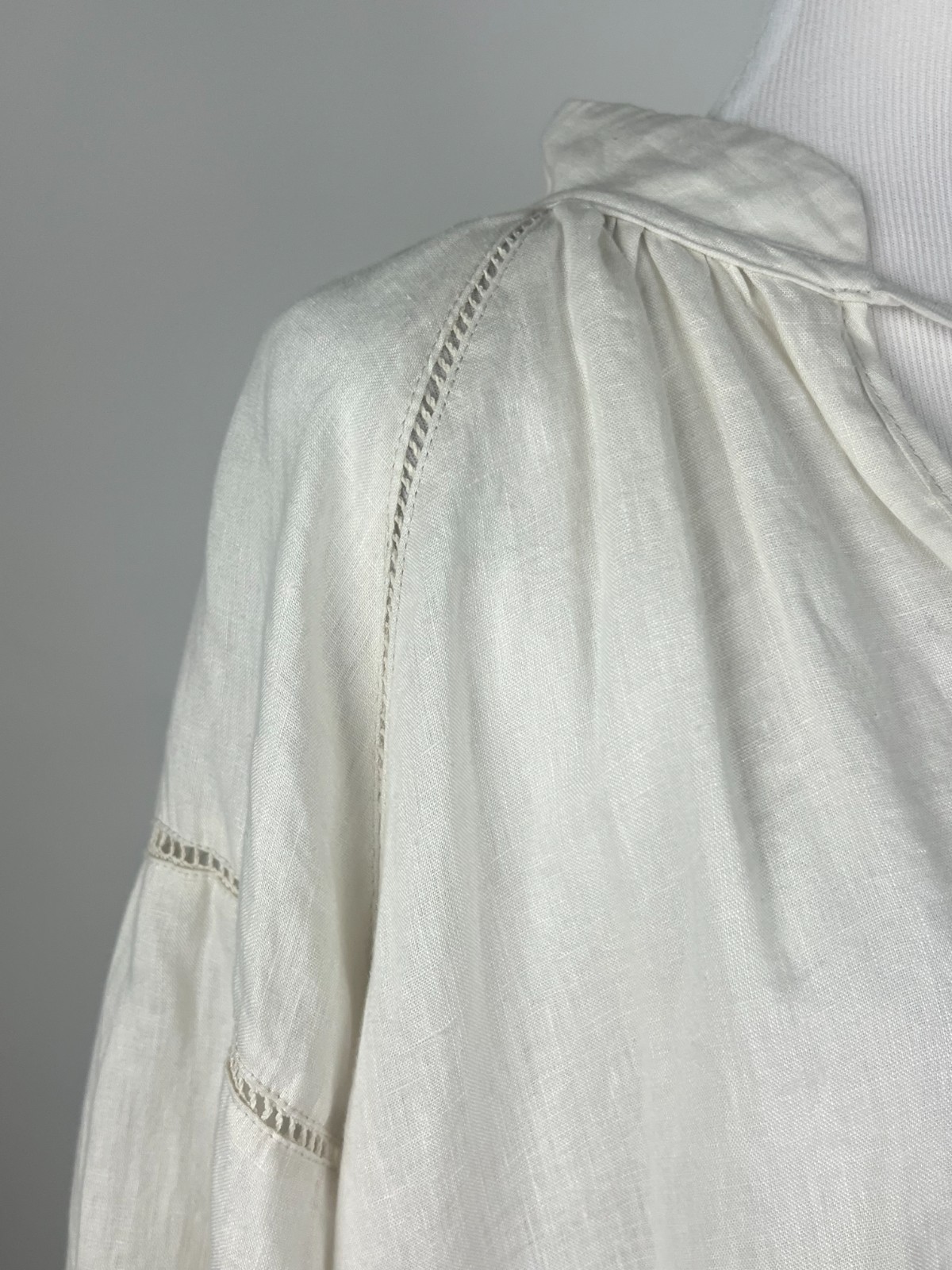 *NWT* DEVOTION TWINS L/S Oversized Billowy Linen ‘Emmi Dress’ – M, Ecru