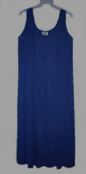 Solid Navy Blue Long Sleeveless A line Dress No Wrinkle Travel Fabric Jostar