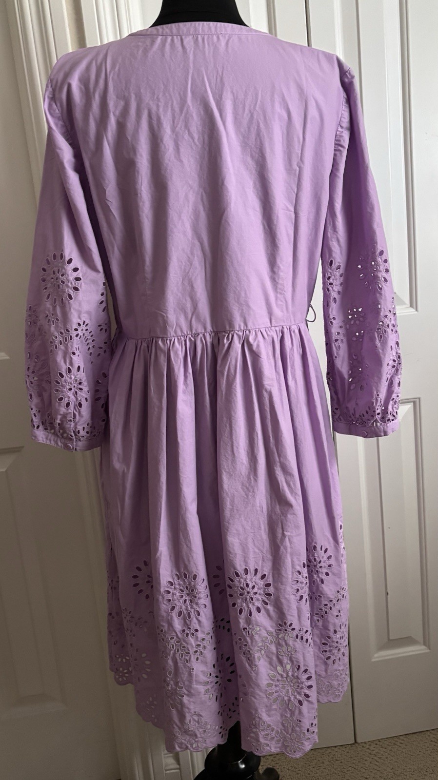 Talbots Petite Size L Shirtdress, 100% Cotton, Lined, Pockets, Eyelet, VGC
