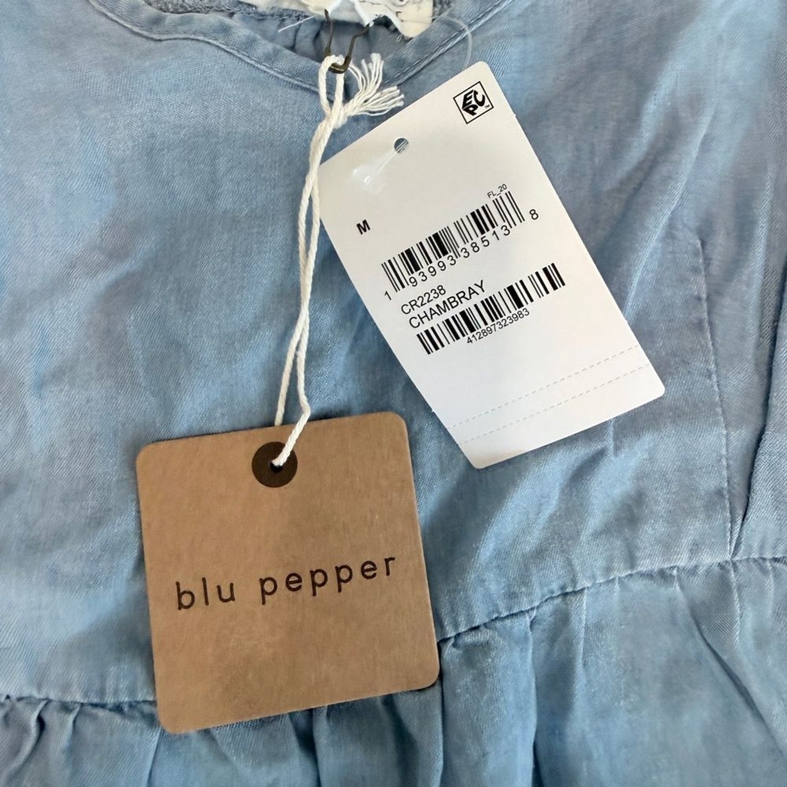 Blu Pepper Ruffled Chambray Dress