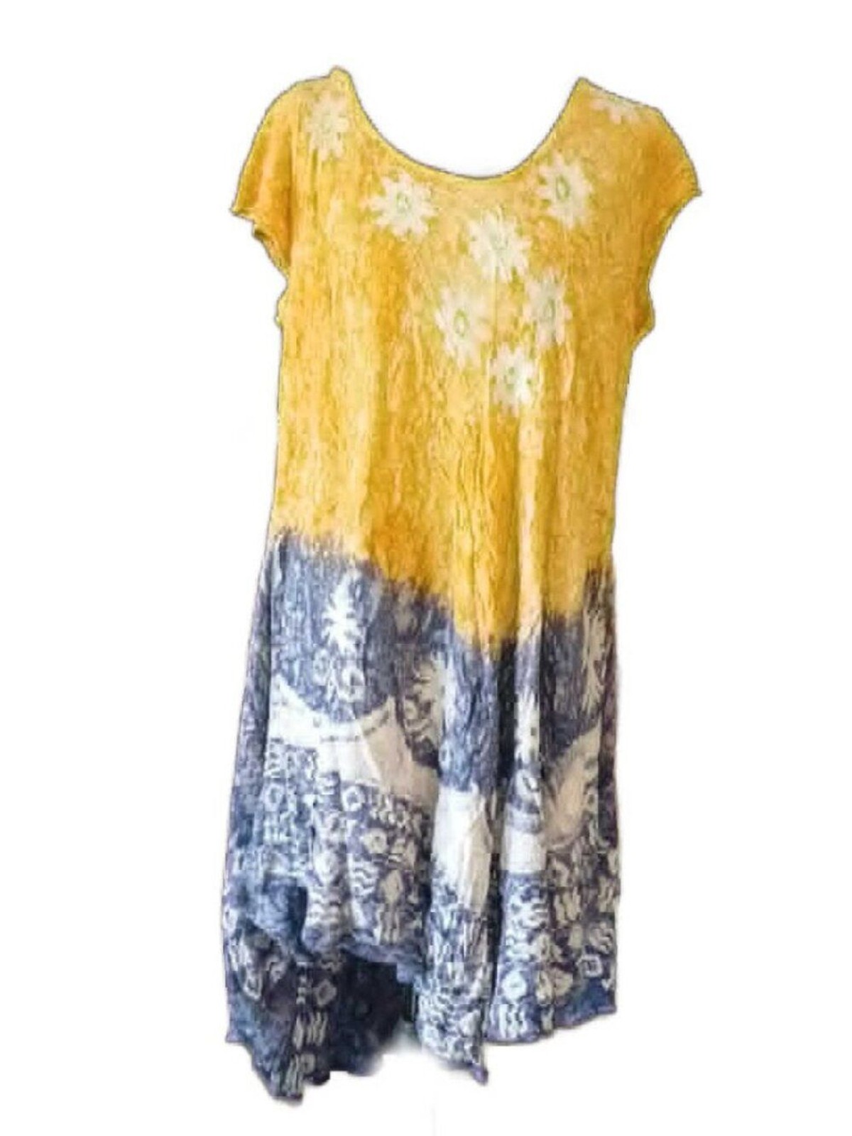 Riviera Sun Floral Blue & Yellow Dress – XL