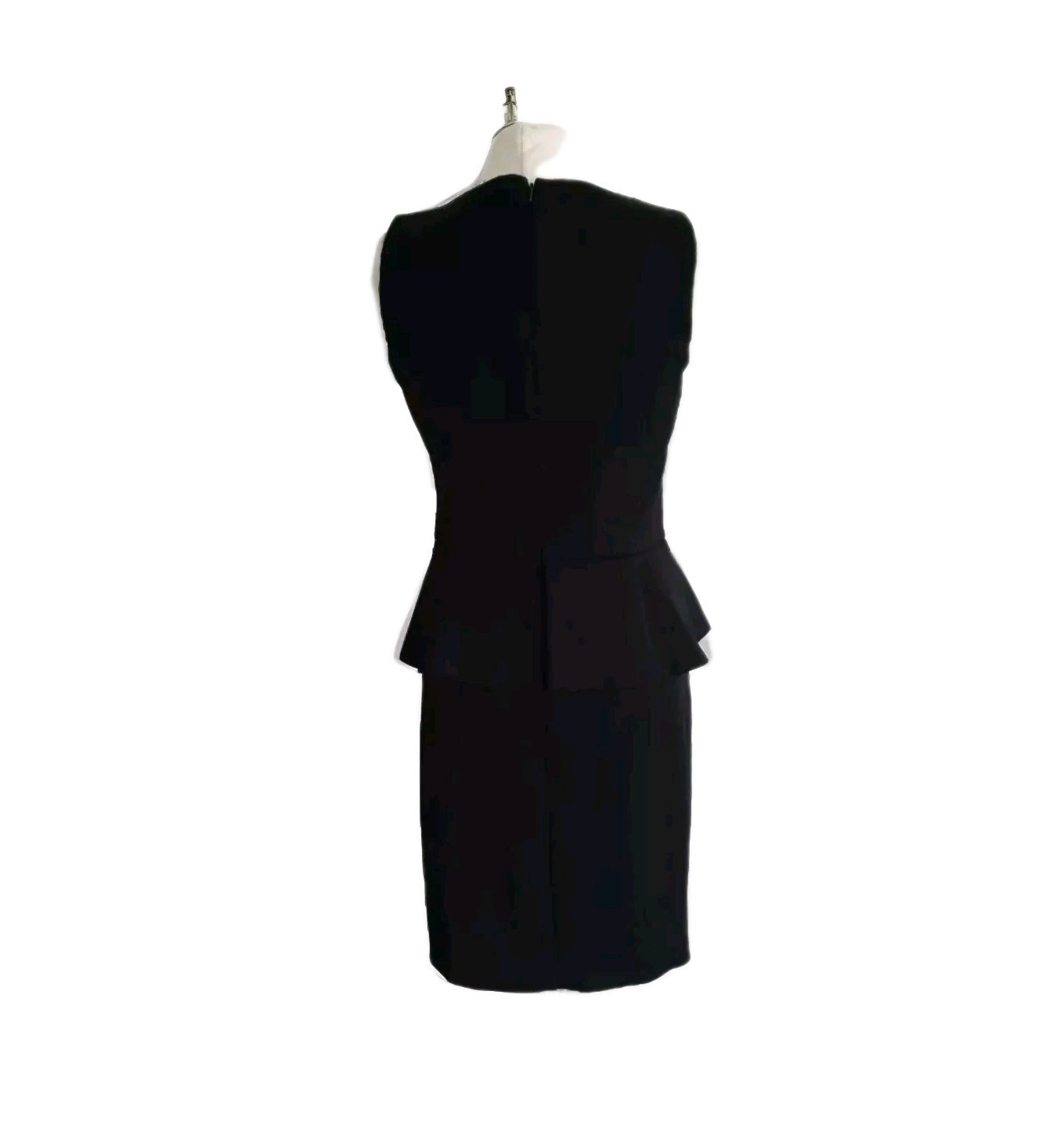 Hobbs London Peplum Sheath Dress UK 10 Ponte Knit Black Classic Sleeveless Women