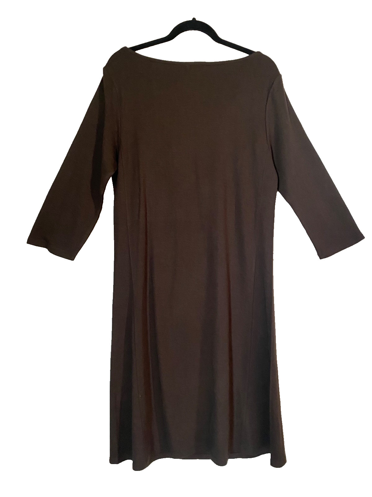 ROYAL ROBBINS Sweater Dress Winter Wool Blend Dk Brown Thermal Draped Neck L NWT