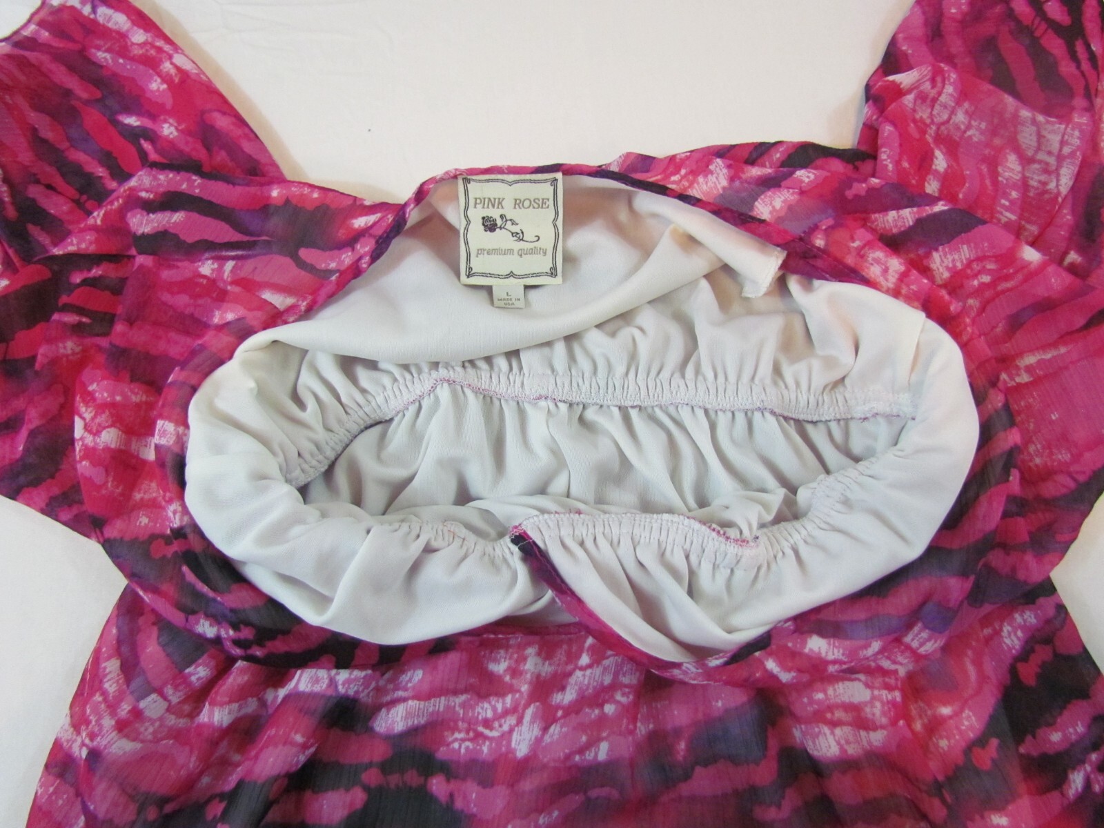 PINK ROSE PREMIUM QUALITY SIZE LARGE MADE IN U. S. A .WOMAN MAXI DRESS
