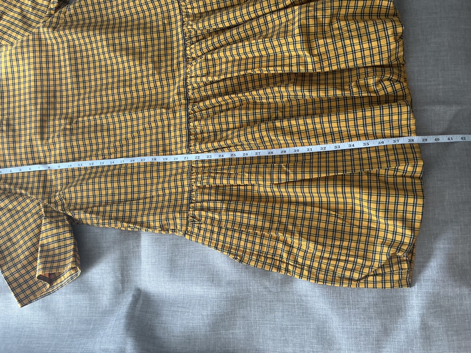 LEVI’S Aberdeen Taffeta Plaid Drop-Waist Dress with Pockets & Bubble Hem Size L