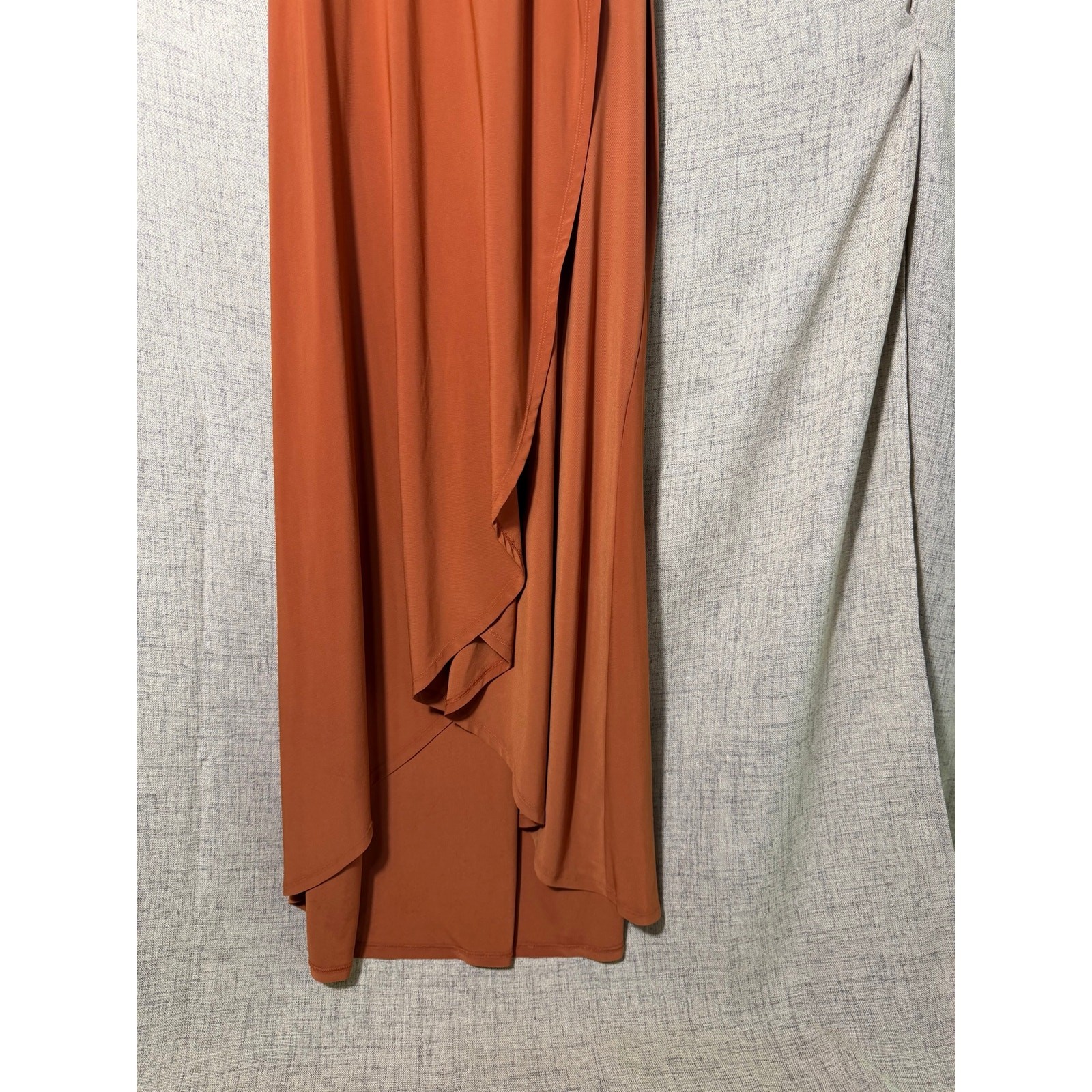 EST. 1946 Terracotta Ruffle Wrap Maxi Dress Sleeveless Faux Wrap Women’s Large