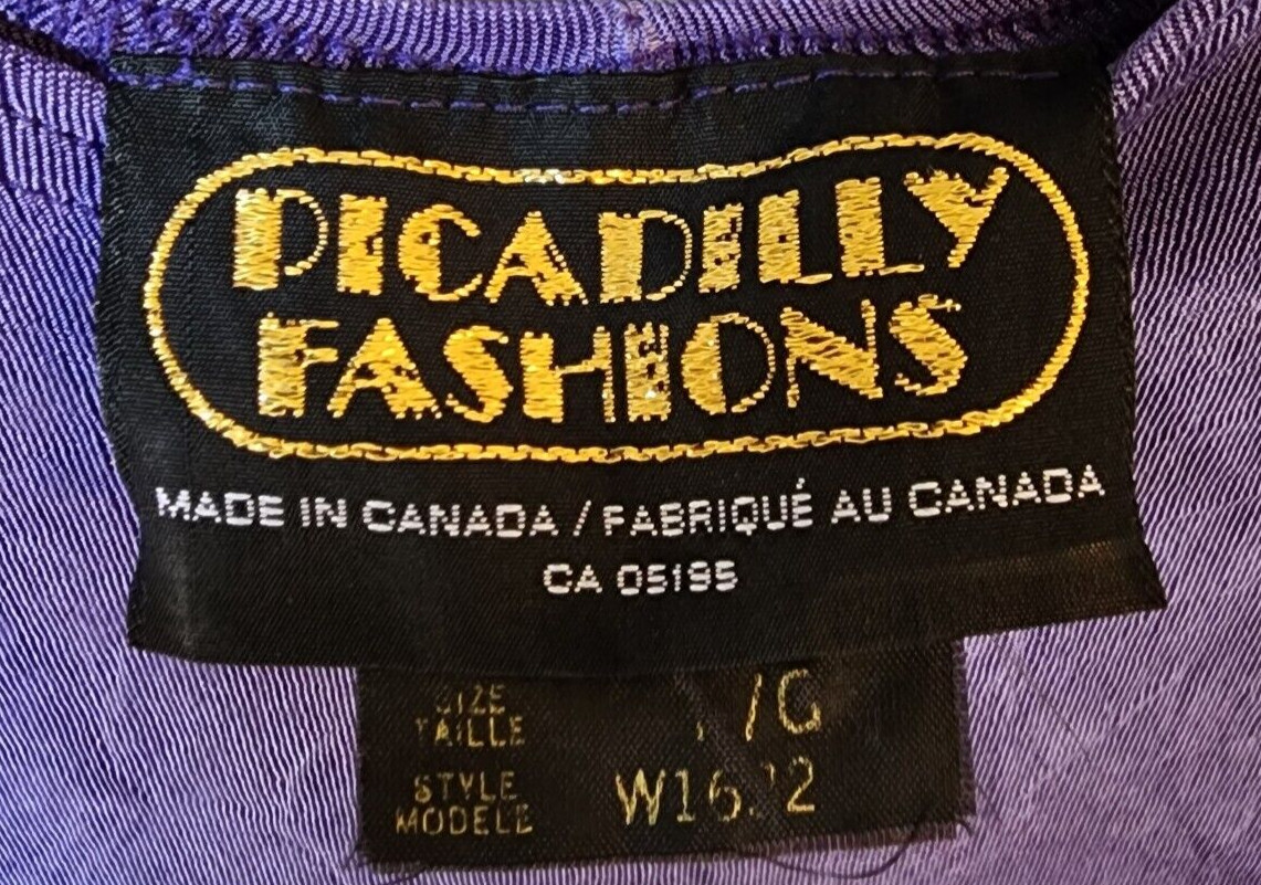 Picadilly Fashions Sleeveless Scoop Neck Dress Slinky Travelers Knit Purple Sz L