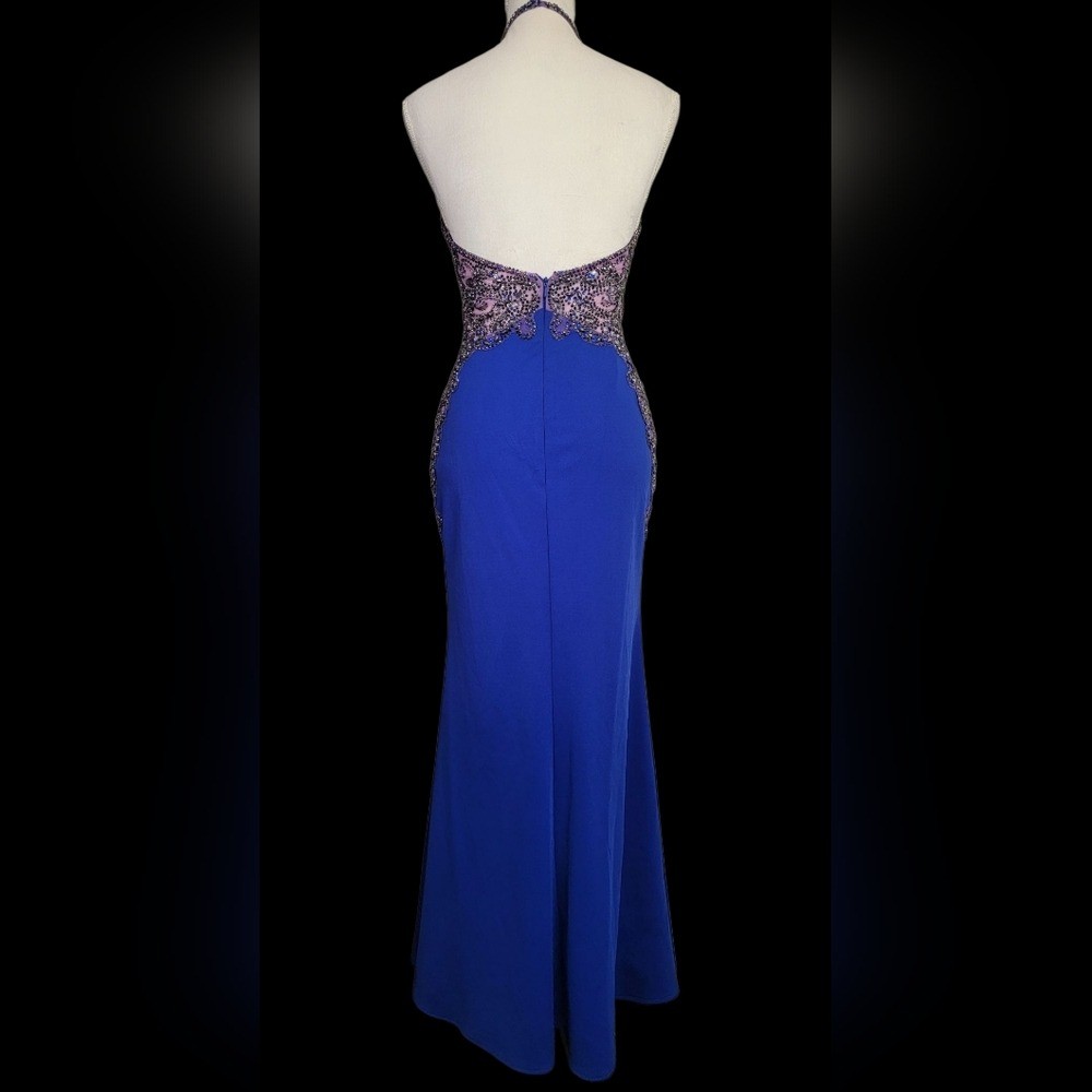 MORILEE Beaded Studded Halter Neck Bodycon Prom Party Formal Dress Gown Size 4