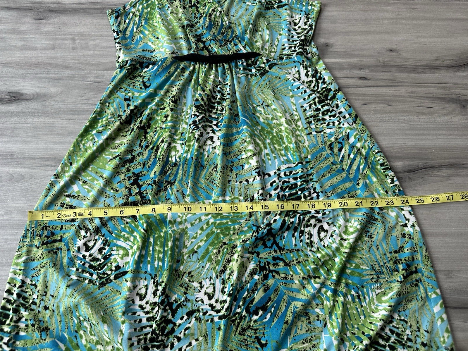 Elementz Sleeveless Stretchy Maxi Dress Feminine Classic Size S Tropical Beach