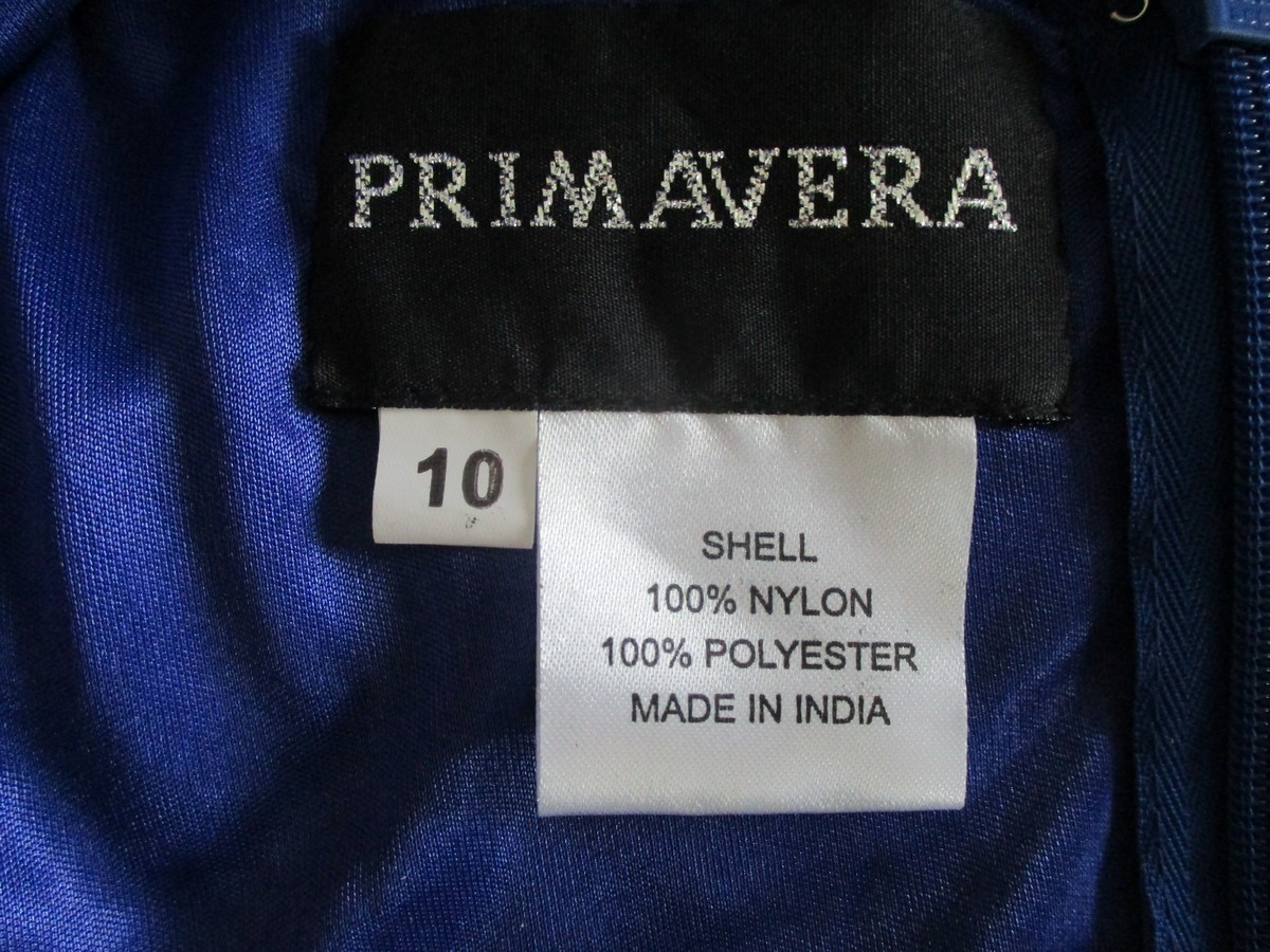 EYE CATCHING! “PRIMAVERA” BLUE SEQUIN DRESS SZ 10~TIE BACK~Prom Party Dance-LN!