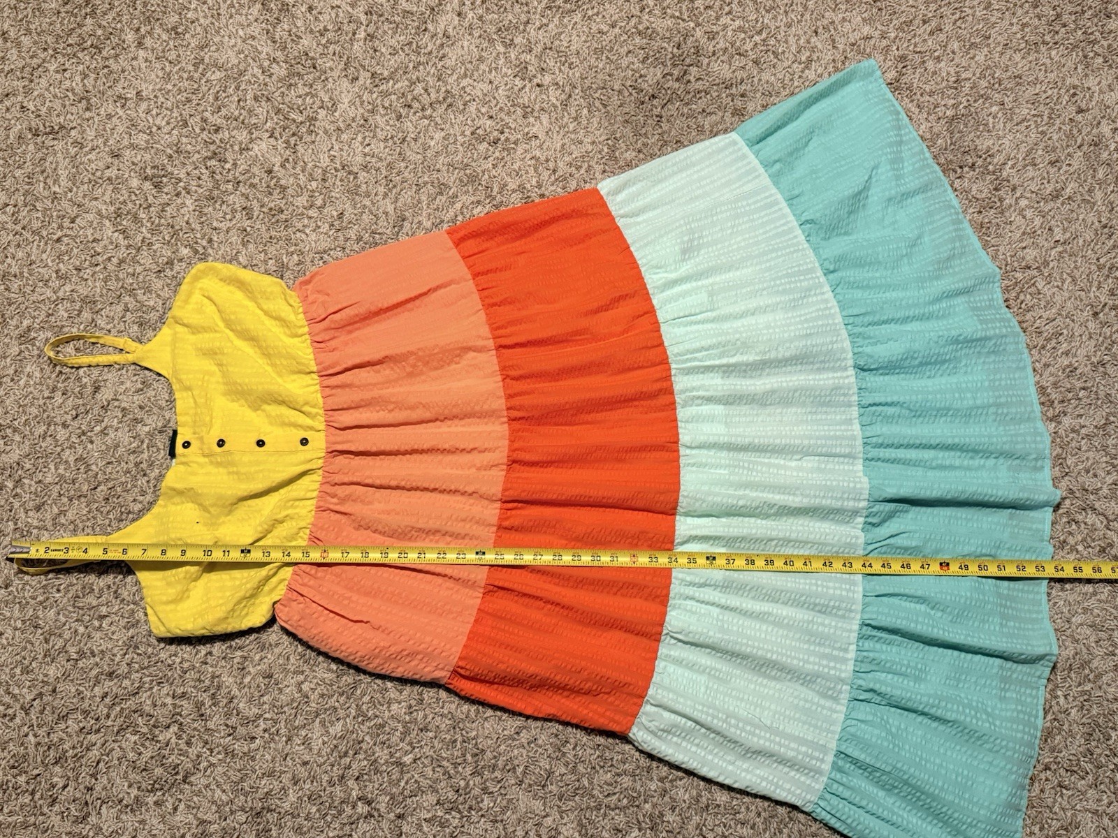Torrid Womens Color Block Maxi Challis Tiered Dress Plus Size 1XL(14/16)