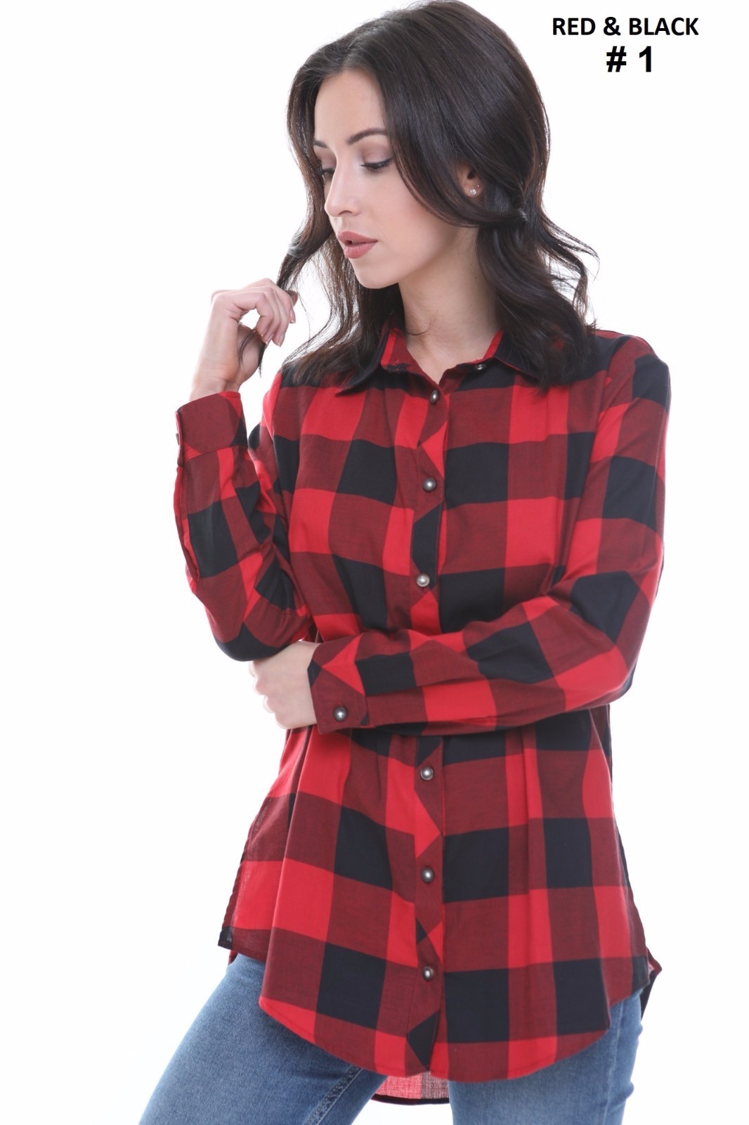 Womens Check Shirt Ladies Long Sleeve Plaid Check Summer Mini Dress UK Size 8-18