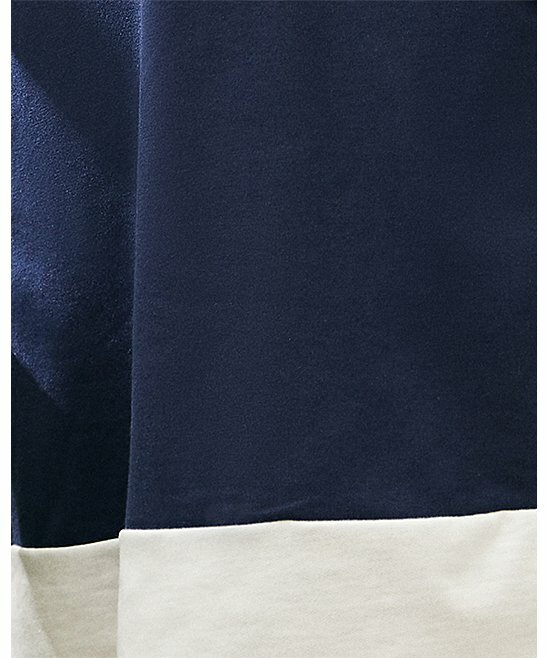 size medium Suzanne Betro Navy & White Contrast-Hem Boatneck Dress new