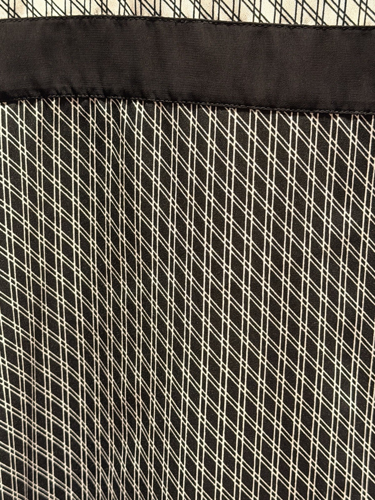 Walter Baker Black Lattice Print Shift Dress Short Sleeve Women’s Size L