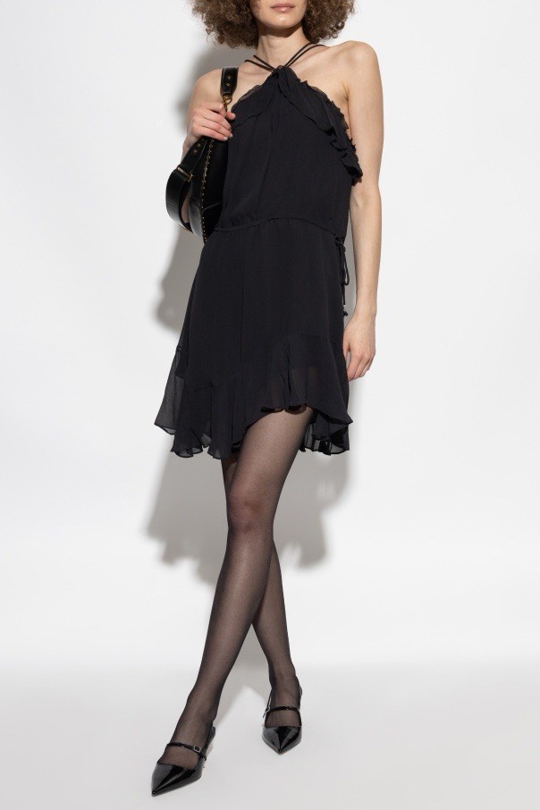 Isabel Marant Etoile Betty Vintage Spaghetti Strap Ruffle Short Mini Dress S 36