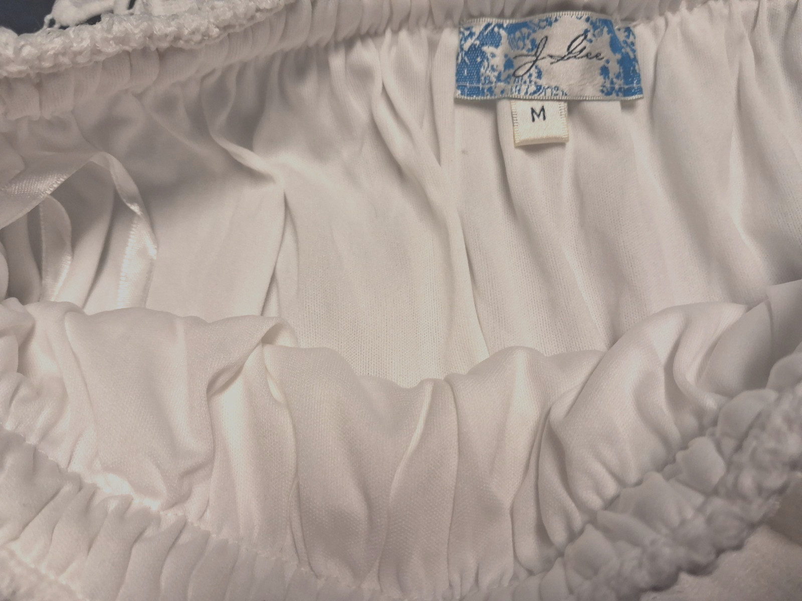 J GEE Lace Bodice ROMPER Soft White Special Occasion Romantic Sz M