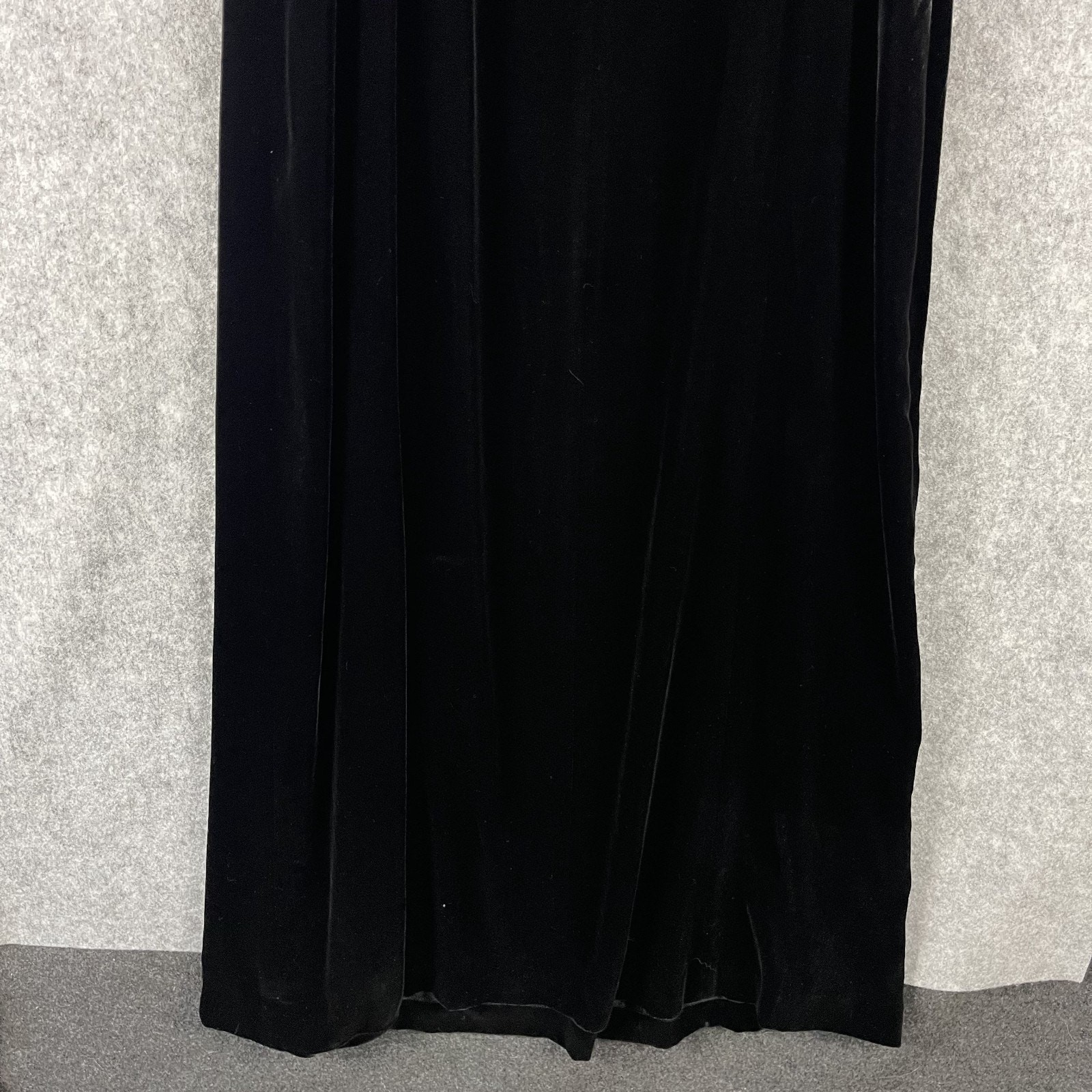 Vintage Y2K Ann Taylor Loft Silk Velour Dress Womens 10 Black Witchy Goth 90s