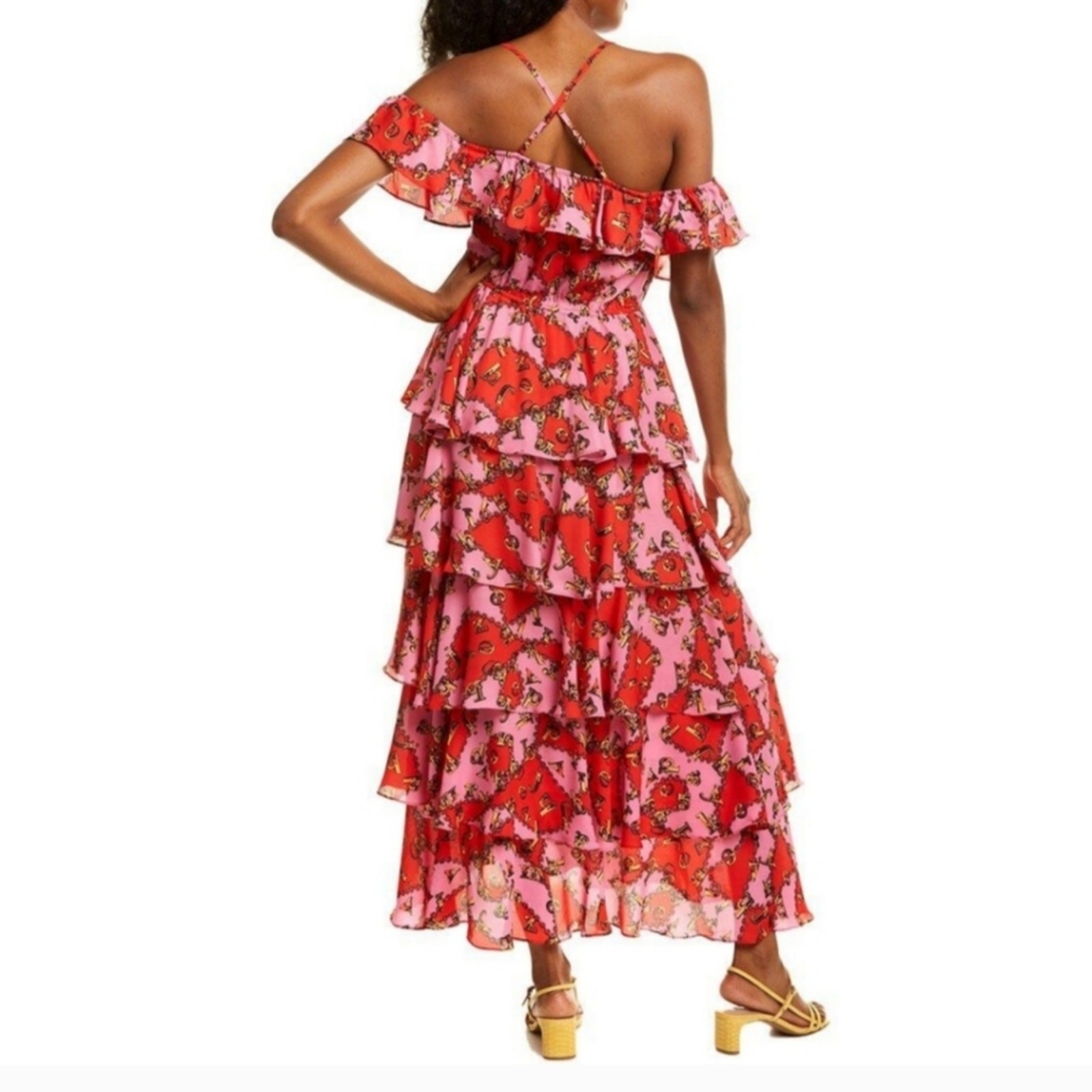 Kendall & Kylie Lucky Charm Layered tiered Dress Ruffle Summer Sz 8-10