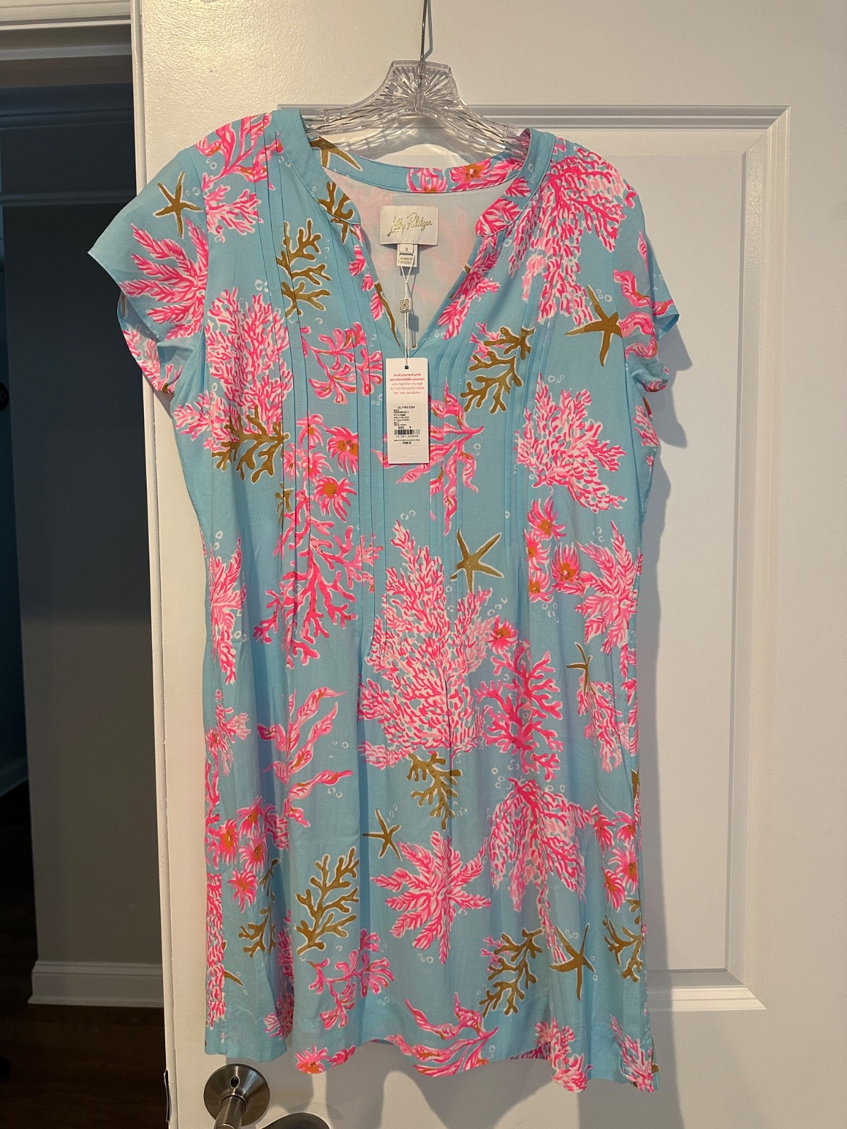 NWT Lilly Pulitzer Ansella Tunic Dress -Sz 8 – Multi Royal Coral -Blue Pink Gold