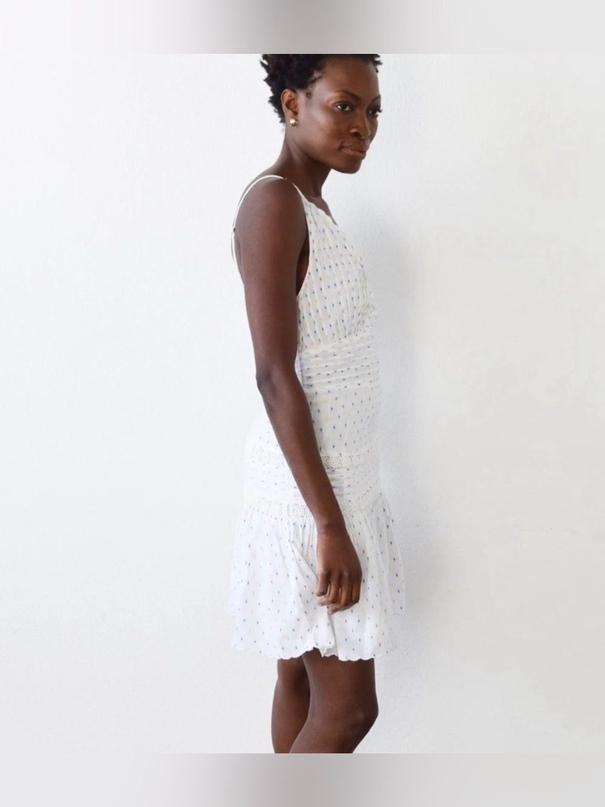 Never a Wallflower Elle Shirt Dress Primary Swiss Dot NWT Size XS