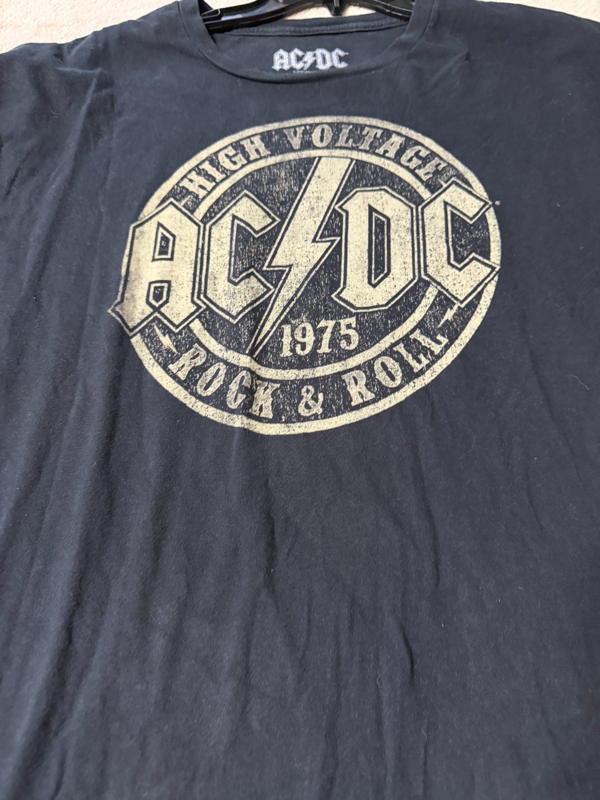 AC/DC Velvet Familiar Upcycled Rock Tee Ruffle Tunic Dress 2XL Boho Festival