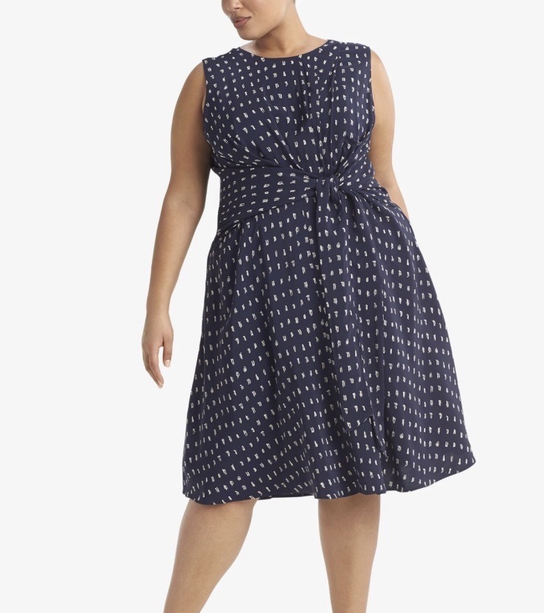 MM LaFleur The Samantha Dress – Swipe Print, Dark Iris