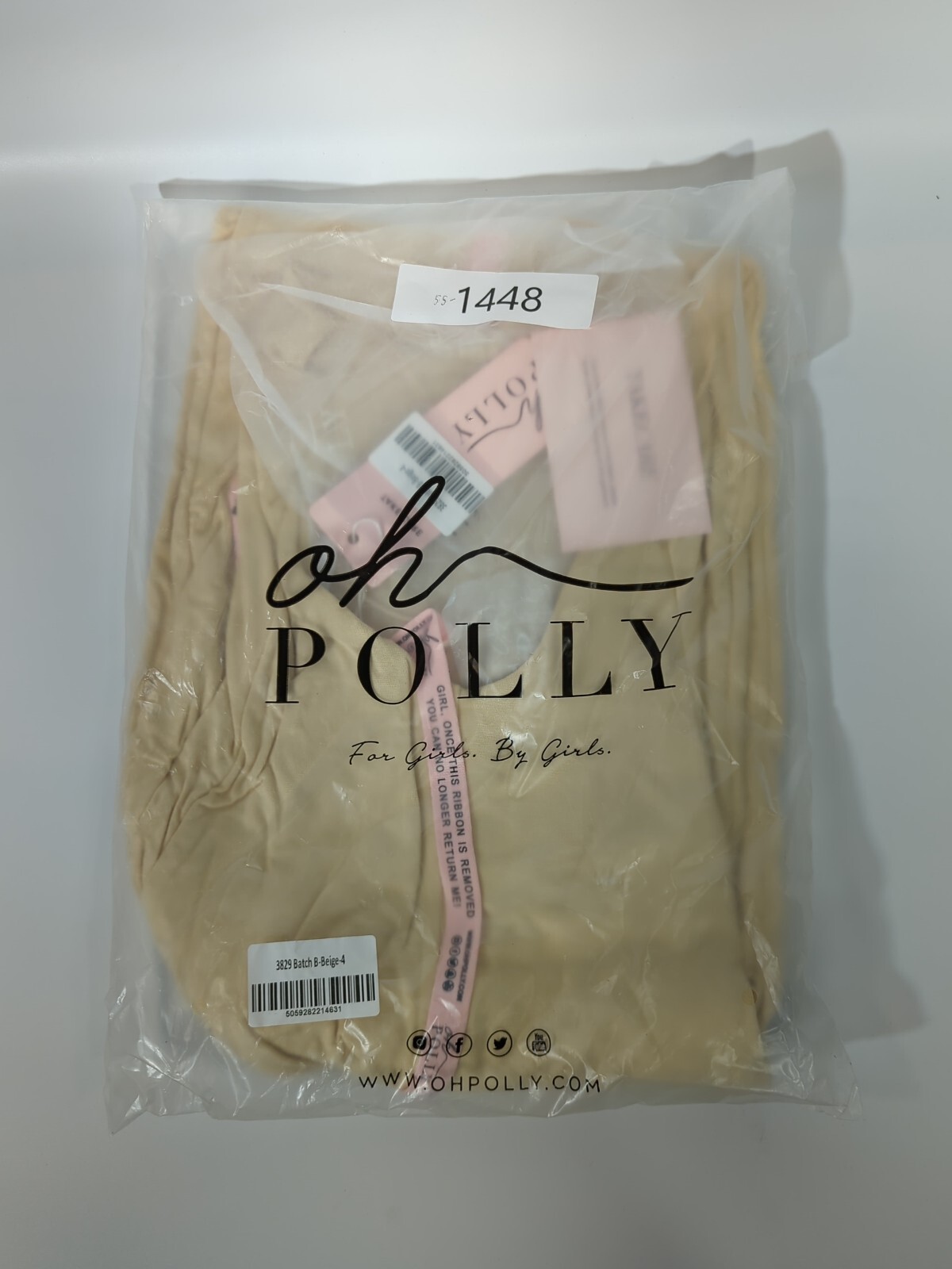 Oh Polly Low Profile Backless Maxi Dress in Beige ,Straight neckline , Size 0