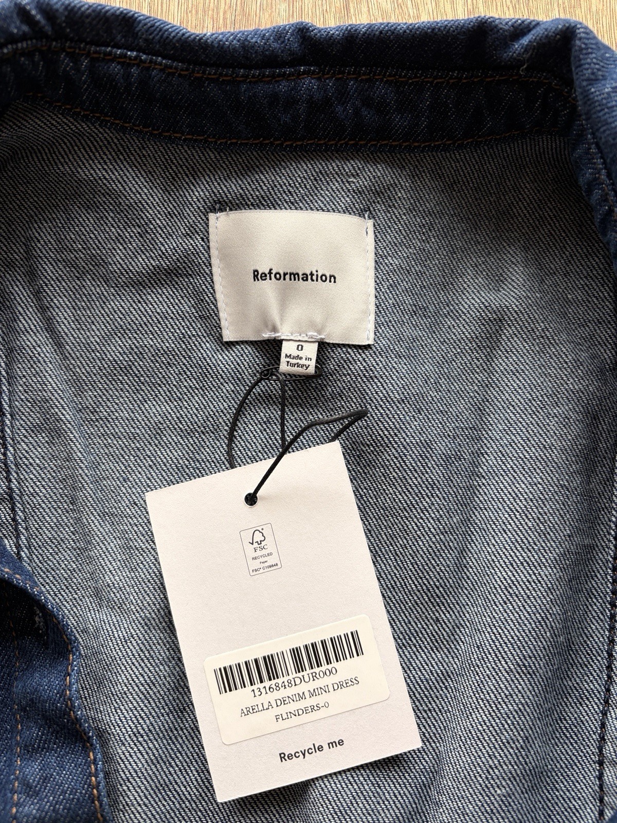Reformation Arella Denim Sleeveless Minidress Size0