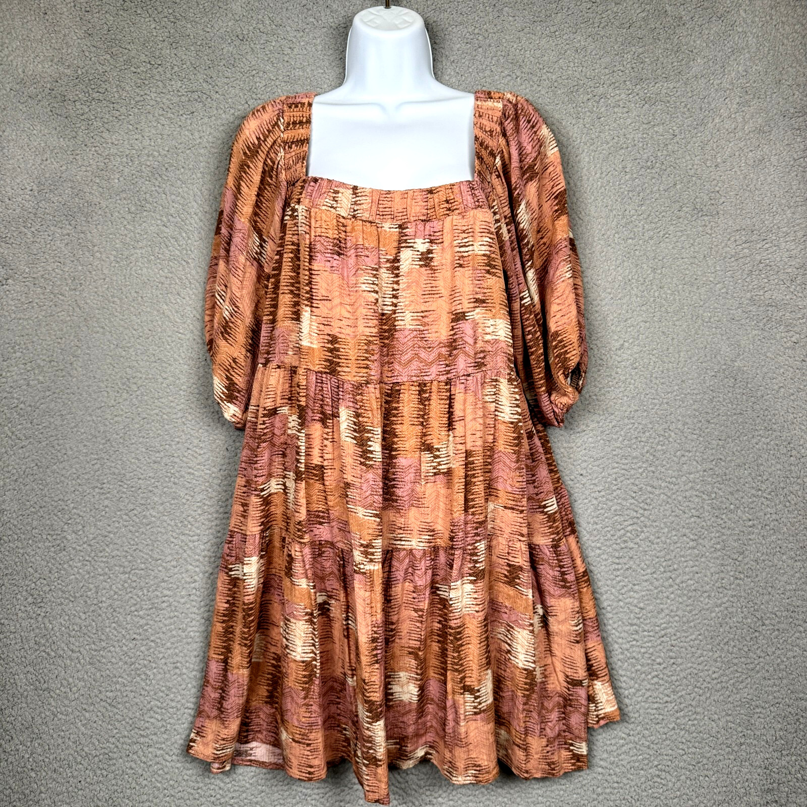 Saints & Hearts Dress Womens M Peasant Milkmaid Cottagecore Southwestern Spring