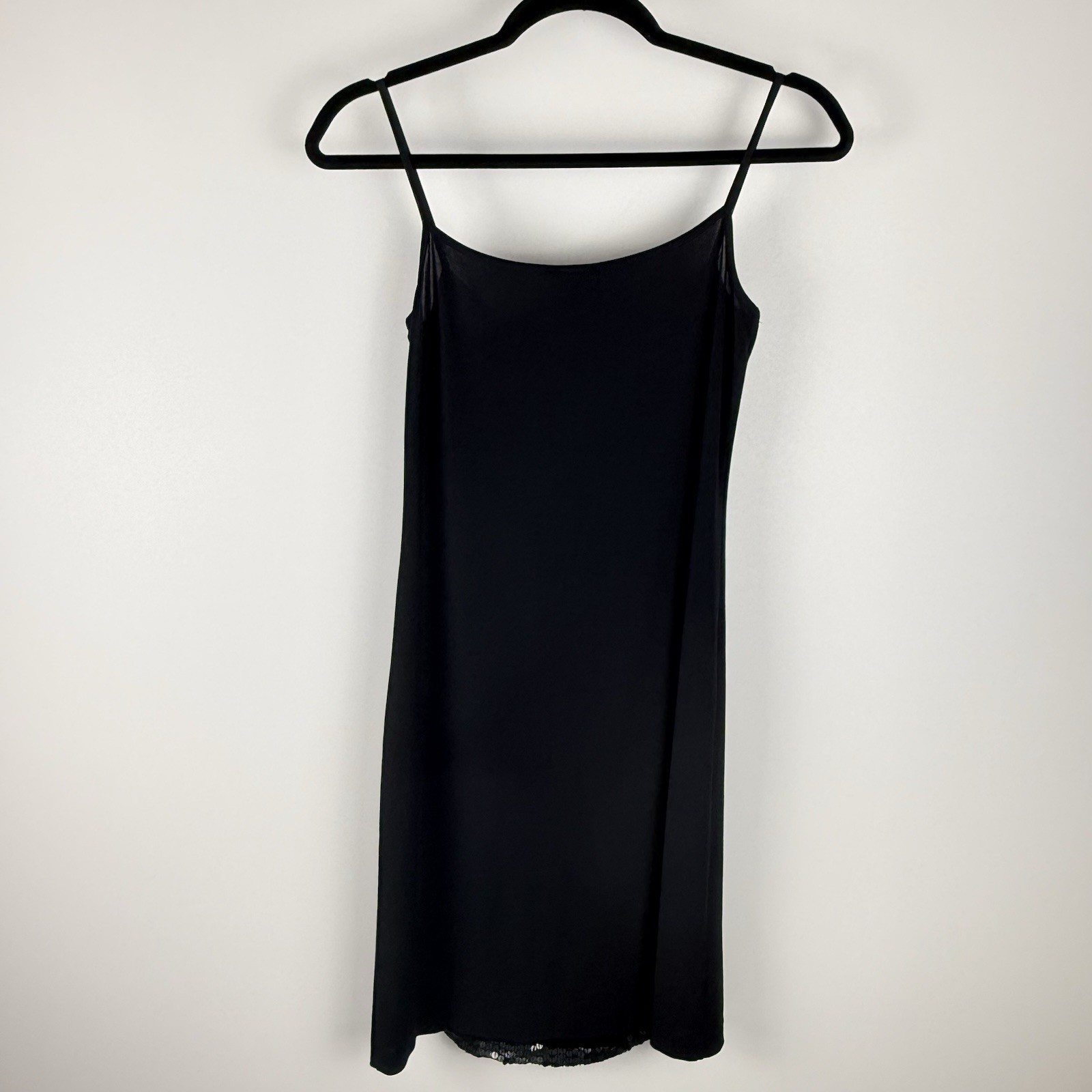 Gianfranco Ferre Jeans Designer Black Silk Sequin Dress Italy IT42 US8 Cocktail