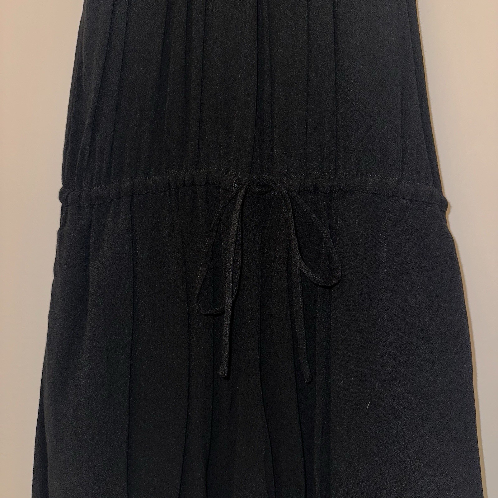 GAP Petite Black Halter Neck Drawstring Waist Dress XS Petite Flowy Viscose