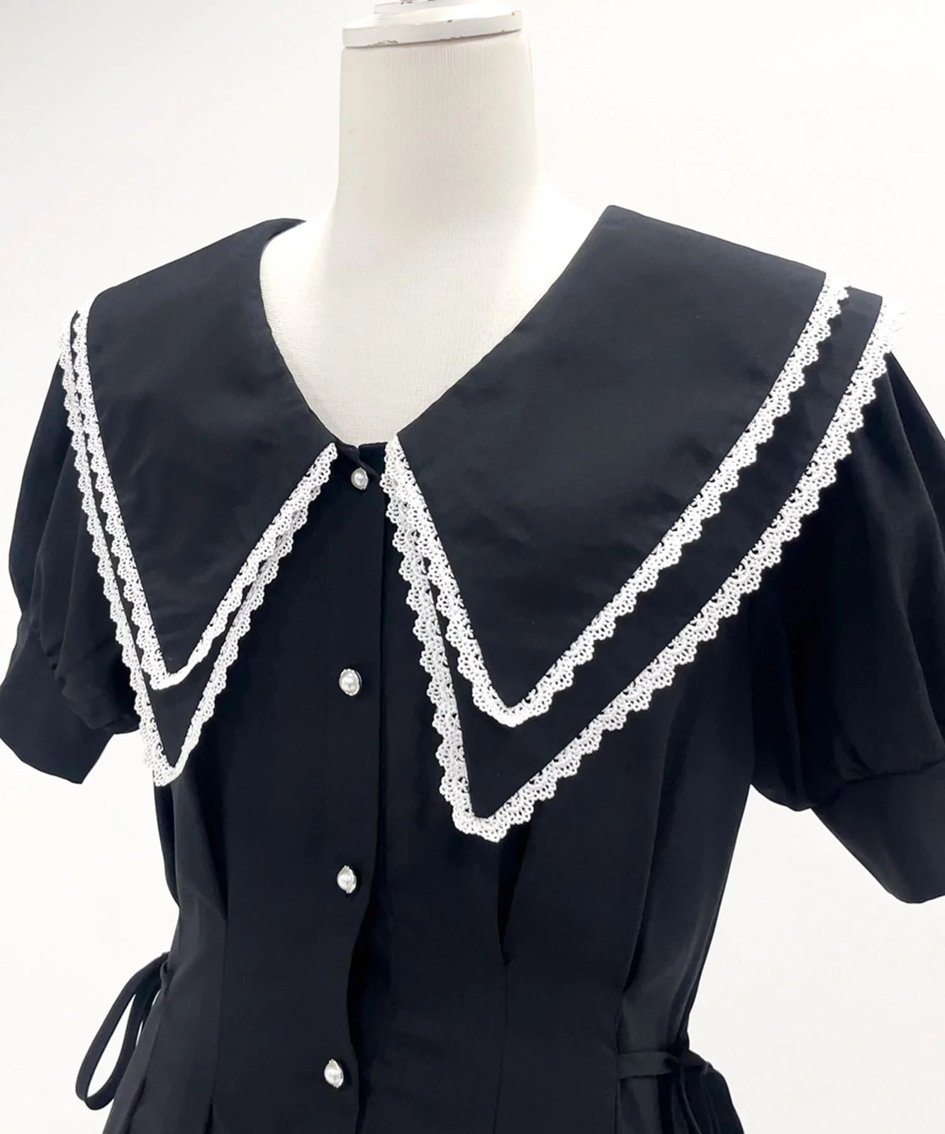 Thanksgiving sale eligible 4L-6L double big collar shirt dress Jirai New