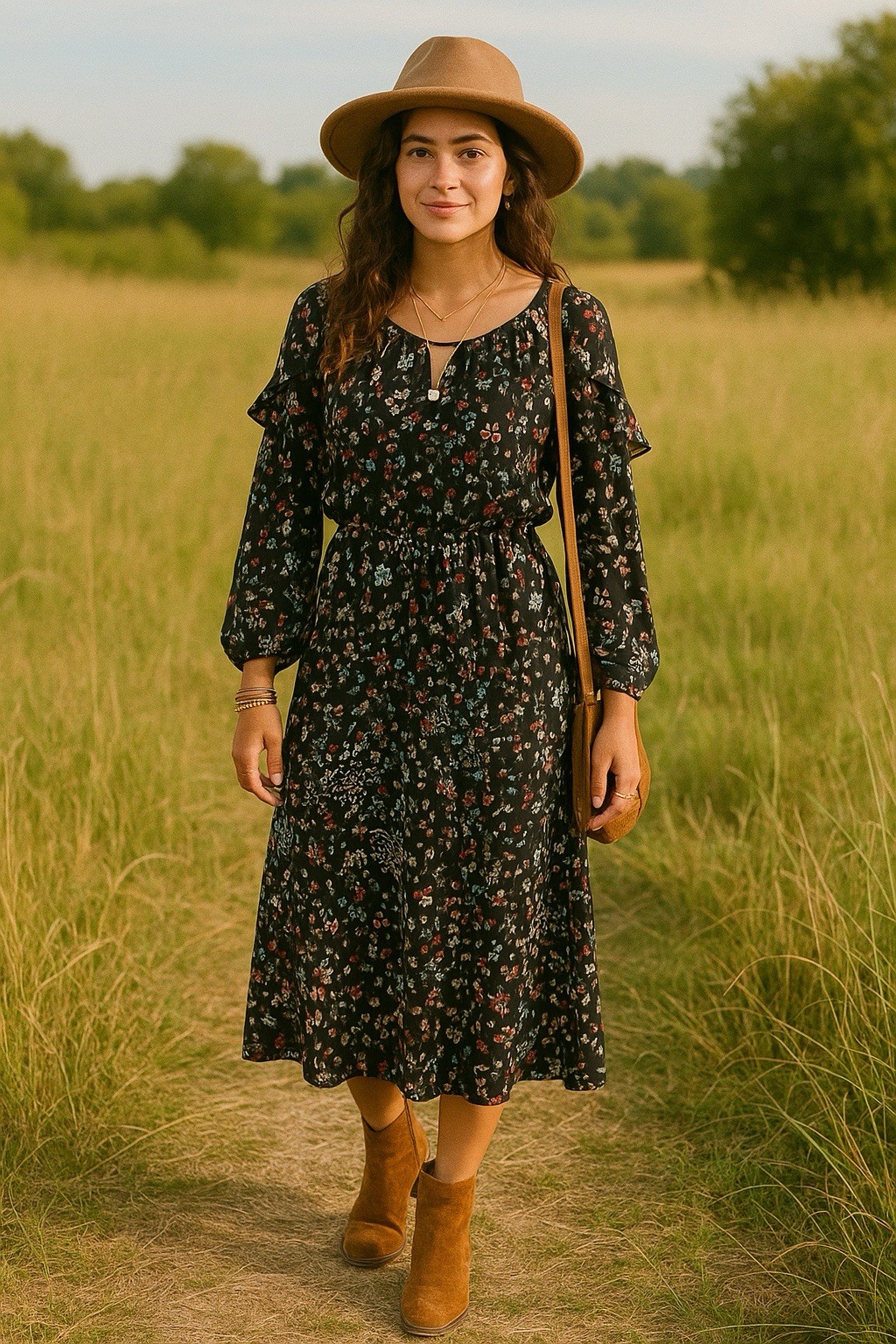 Walter Baker Floral Cottegecore Dress 10 Women’s Fairy Boho Peasent Whimsical