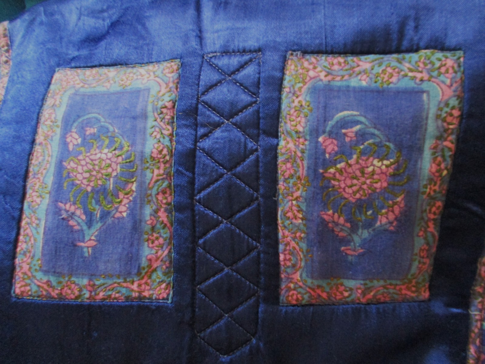 Vintage 70s Her Excellency INDIA Cotton Block Print Hippy Peasant DRESS S Women