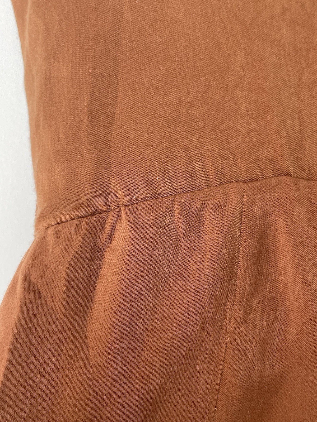 J.O.A Rust Orange Brown Satin Spaghetti Strap Midi Dress Women Sz Medium Party