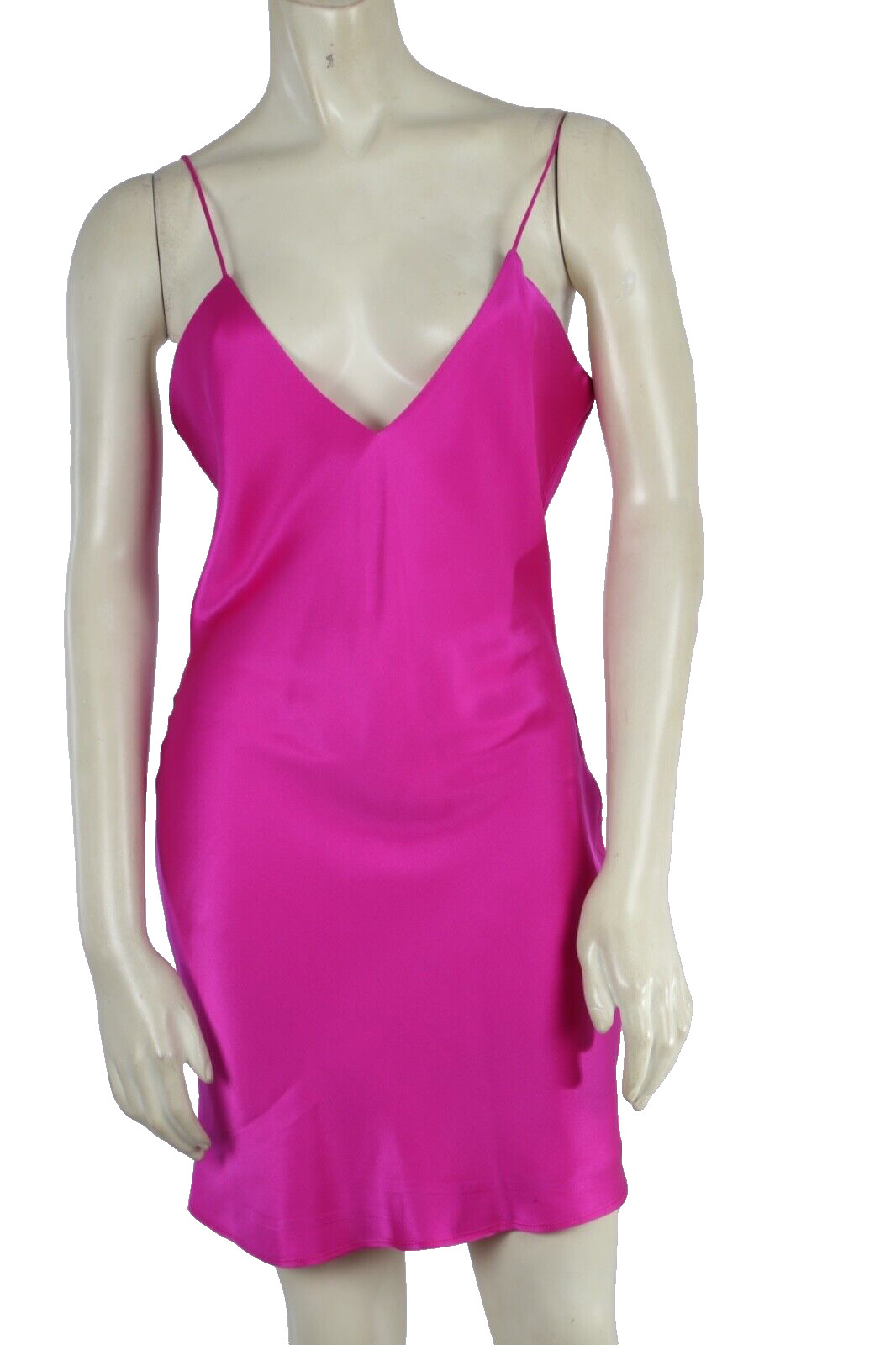 Sergio Hudson Fuchsia Silk Spaghetti Strap Mini Slip Dress Party Size 4