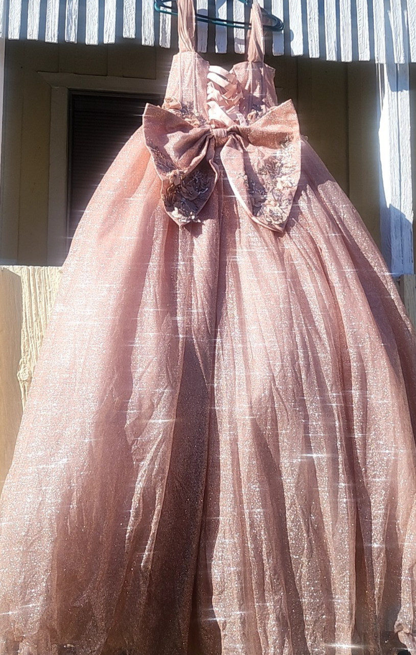 Pink Quinceanera Dress with Back Bow