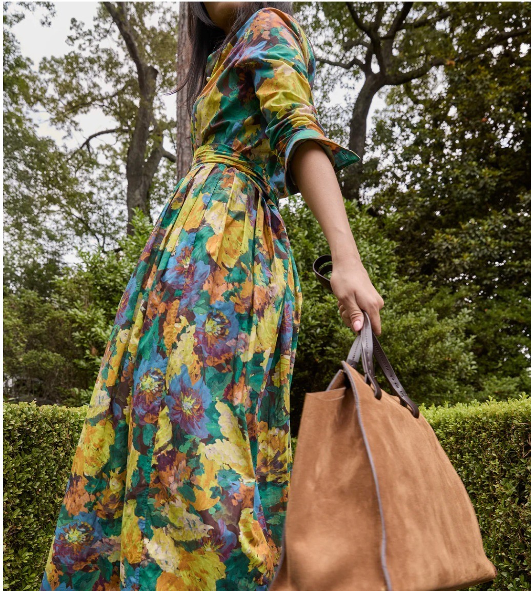 Ann Mashburn S Multi Artists Bouquet Liberty Classic Shirtwaist Maxi Dress NEW