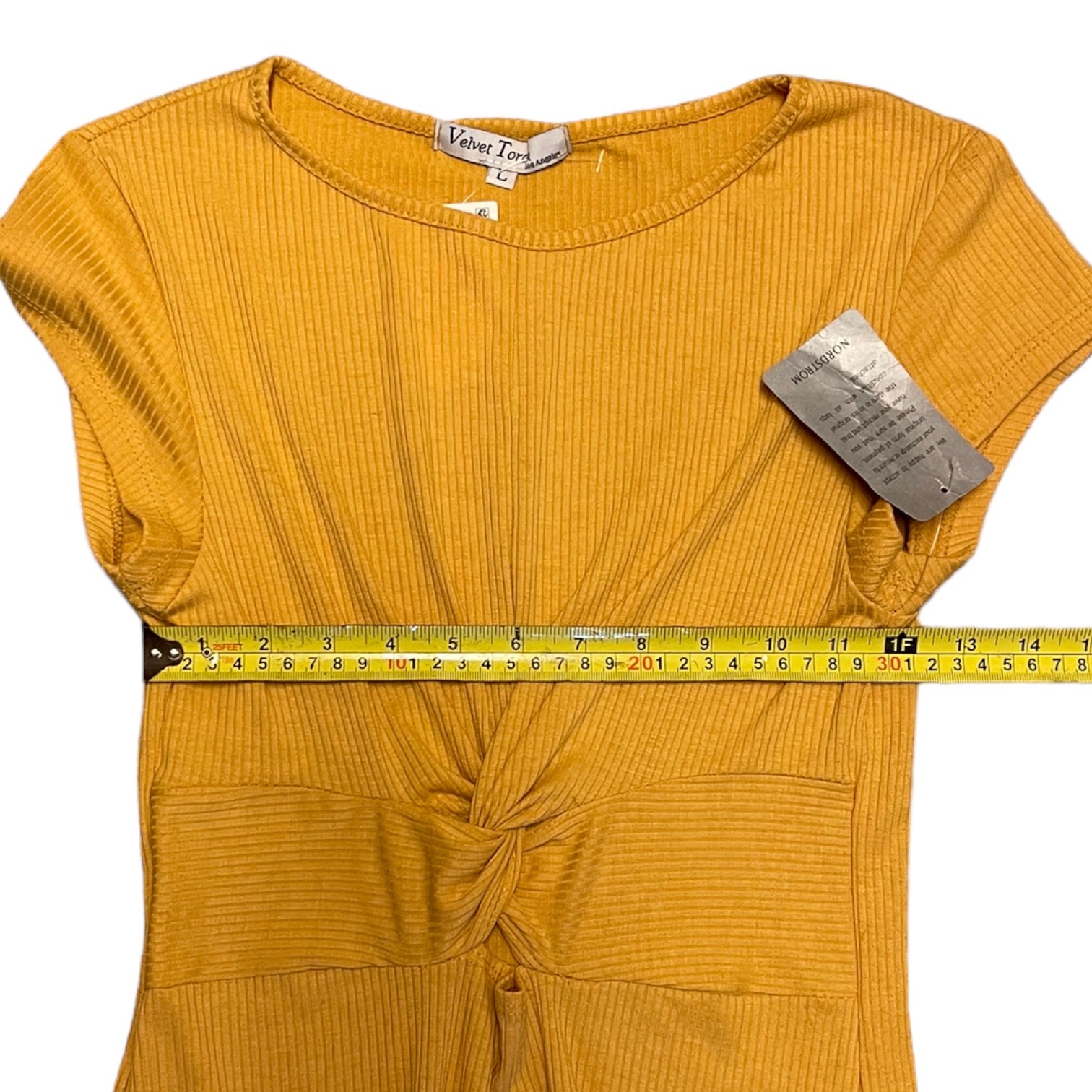 Velvet Golden Yellow Torch Long Fitted Dress Size Large NEW