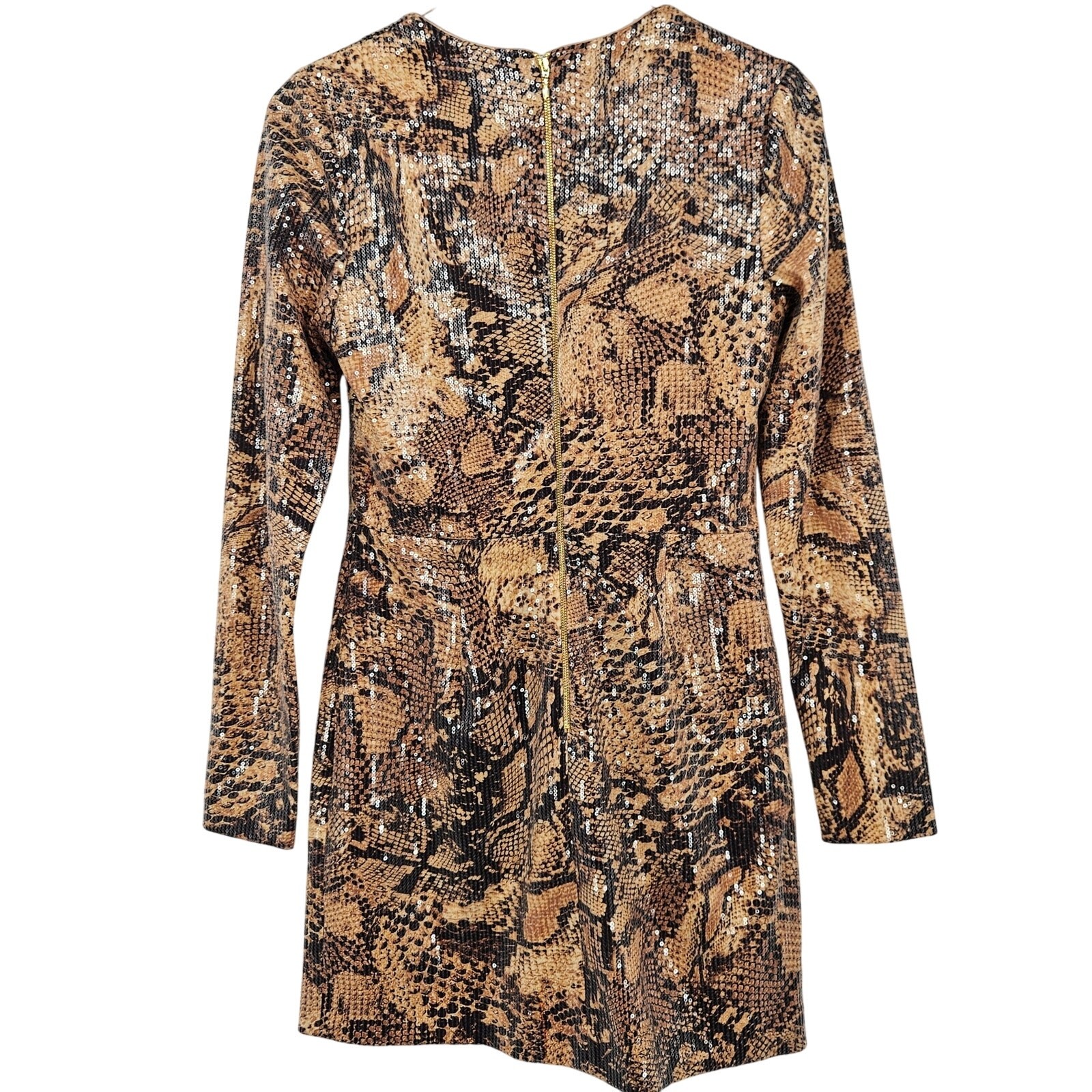 Rebecca Vallance Bellis Snakeskin-Print Mini Dress US 6 NEW