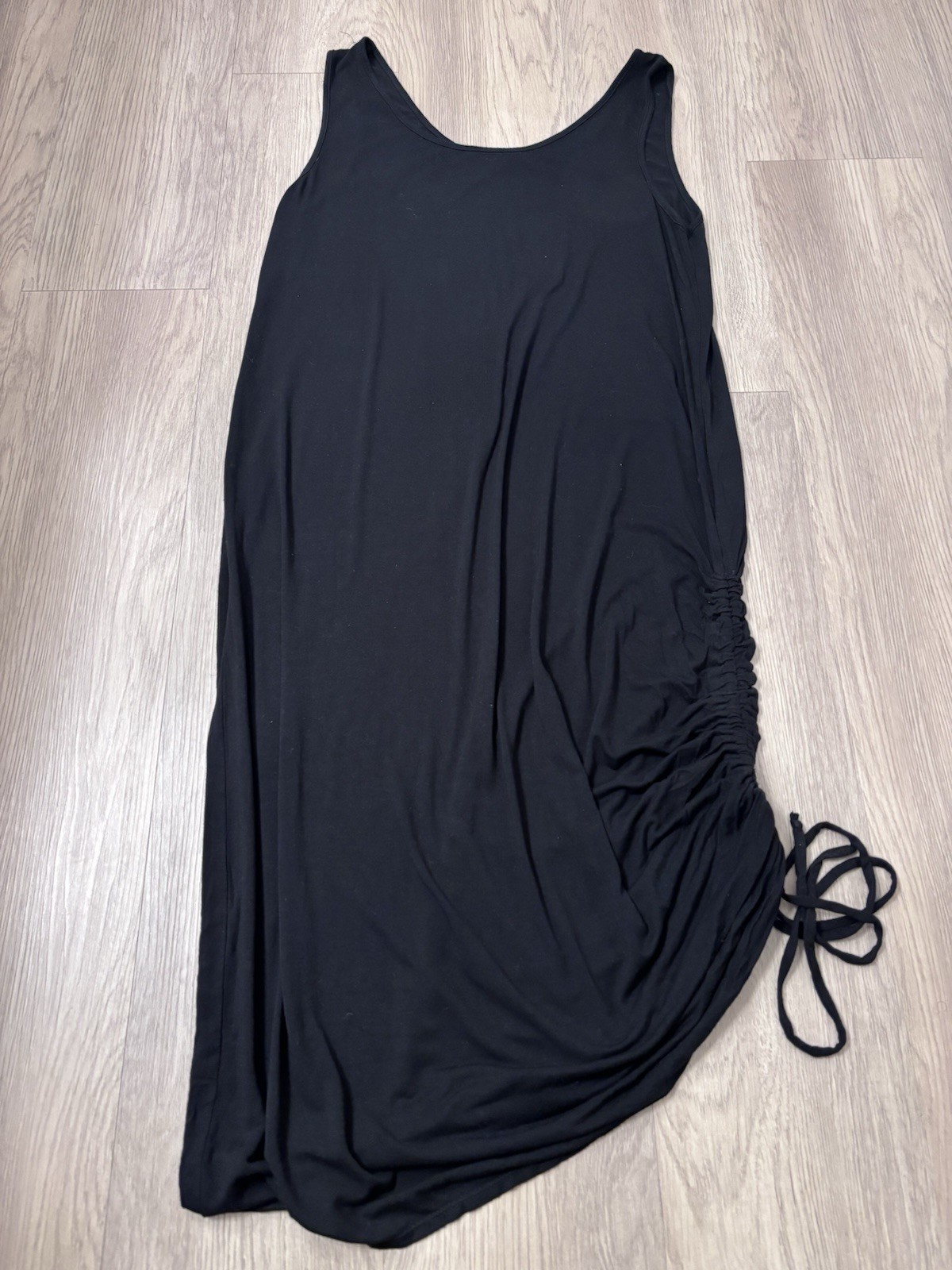 Green Envelope WomenBlack L Dress Rouching Flattering Sleeveless Versatile Comfy