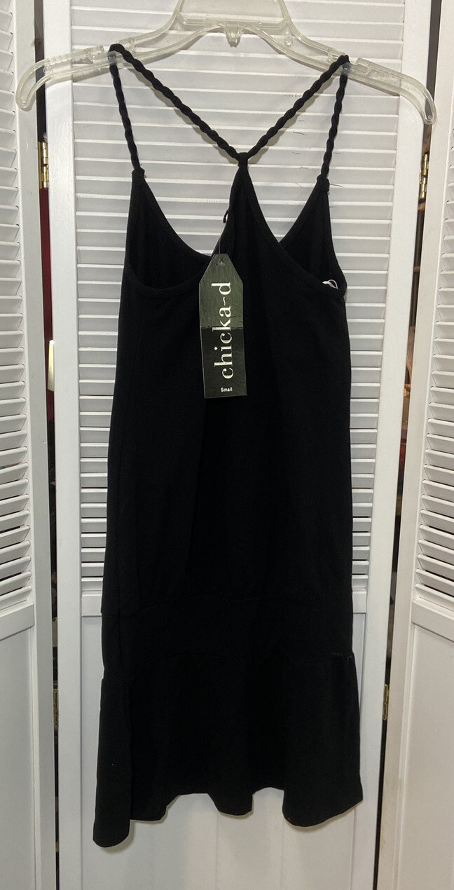 Chicka-D Mini Dress Juniors S Racerback Black Sleeveless NWT Tennessee Vols