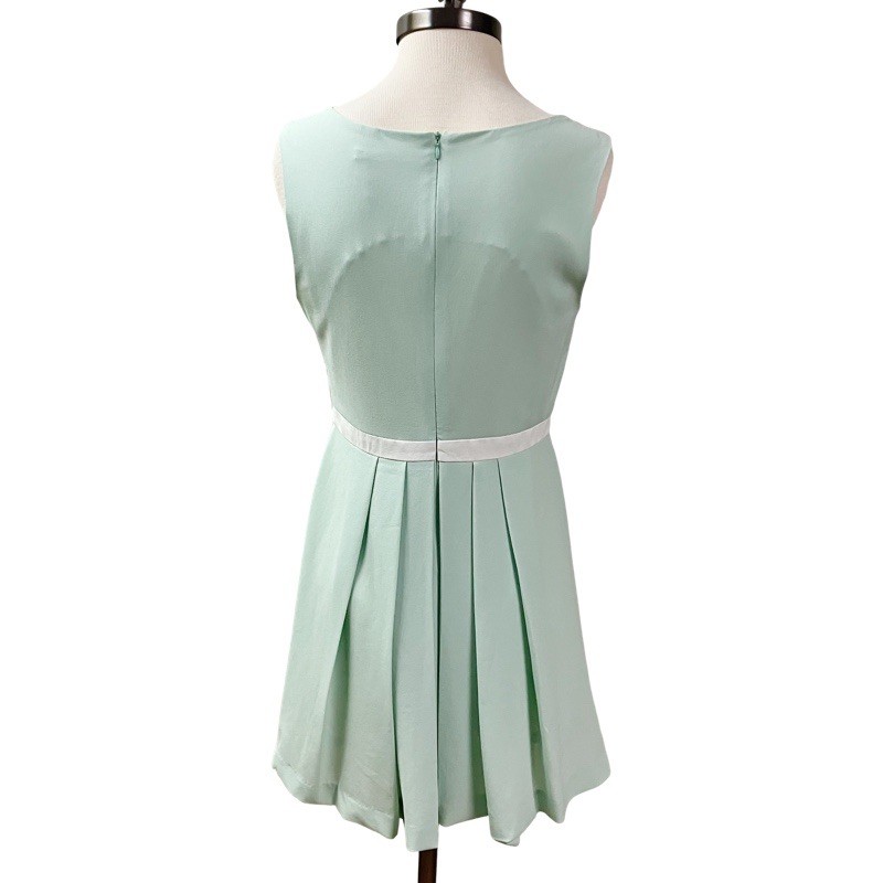 CIEL USA Spring Easter Skater Fit & Flare Dress Women Small Mint Green w/ Bow