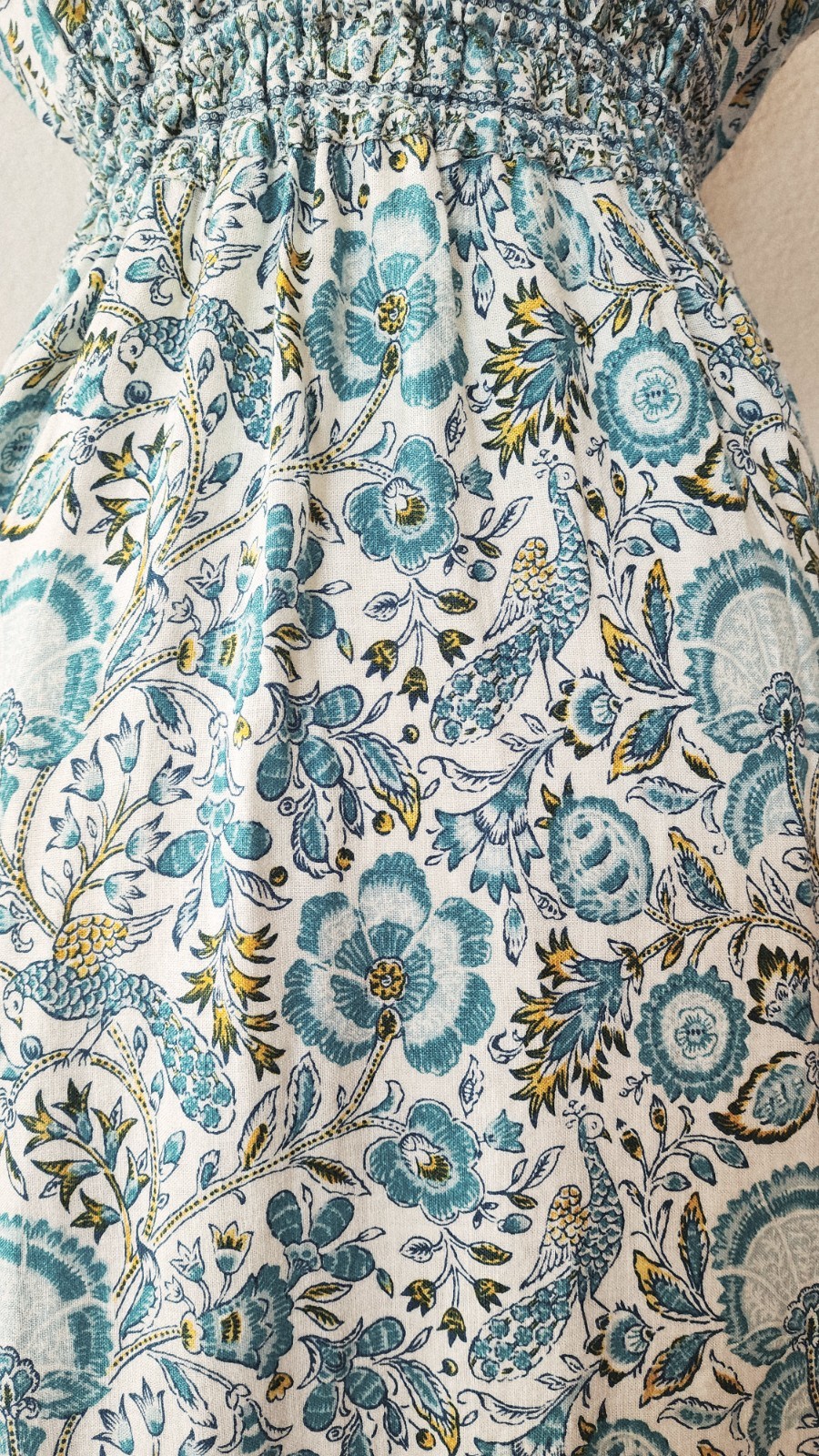 New Anthro Midi Dress Size Medium Floral Linen Blend Coquette Garden Pockets