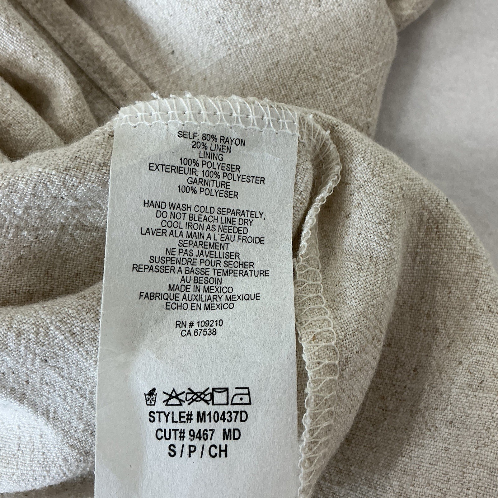 Linen Blend Midi Strapless Dress Pockets Sz S NWT Windsor Capsule Minimalist