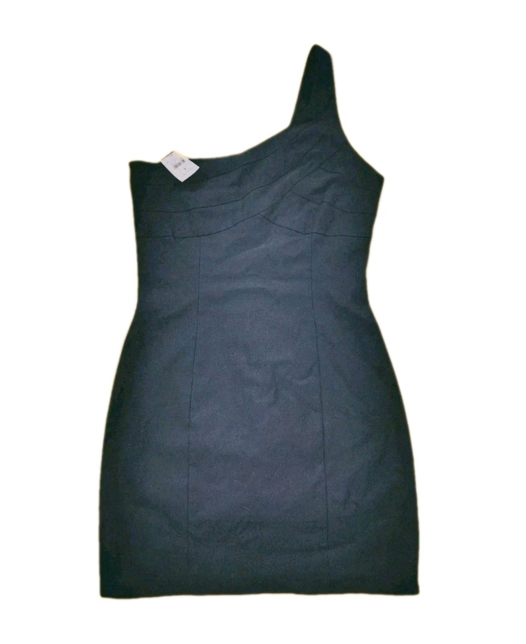 Body Central Hazel One Shoulder Dress Womens Large Mini Black NWT
