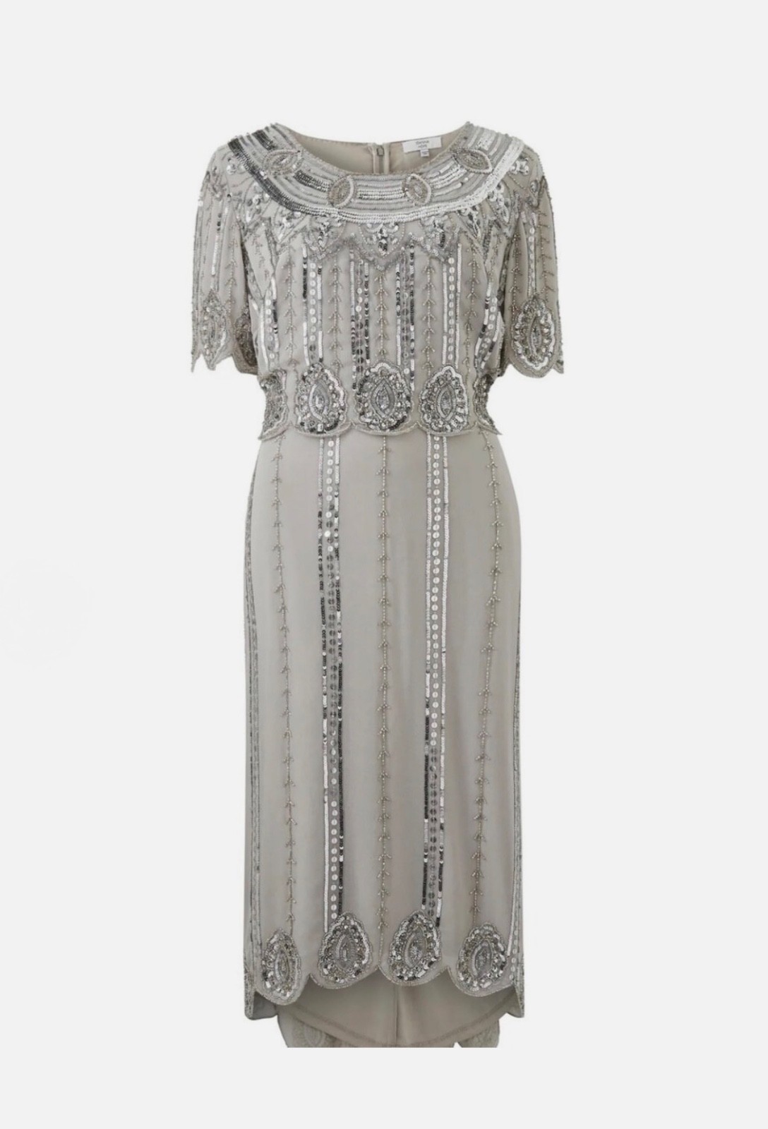 JOANNA HOPE BEADED SEQUIN HI LOW WEDDING OCCASION PARTY DRESS SIZE 18