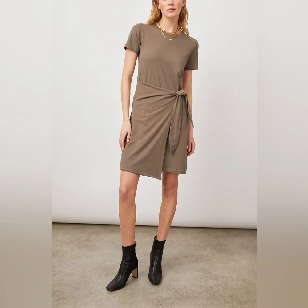 Rails Edie Canteen Side Knot Dress Size M Cotton Resort Travel Lounge Relaxed