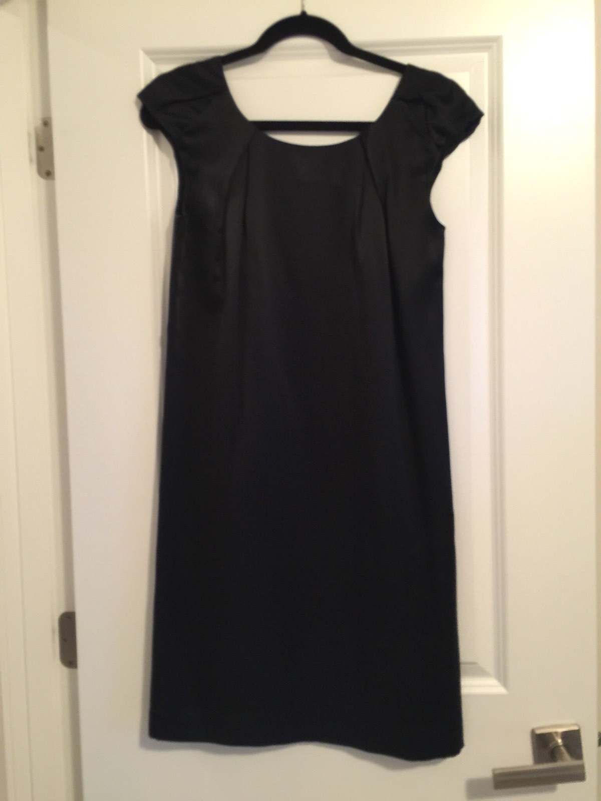 Martin + Osa Dress Size S Black Shift 100% Silk Lined Cap Sleeve Rounded Neck