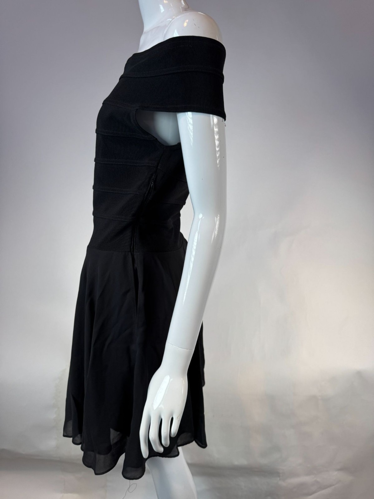 A.b.S Evening Collection Vintage 90s Womens Off-Shoulder Black Dress Size 10